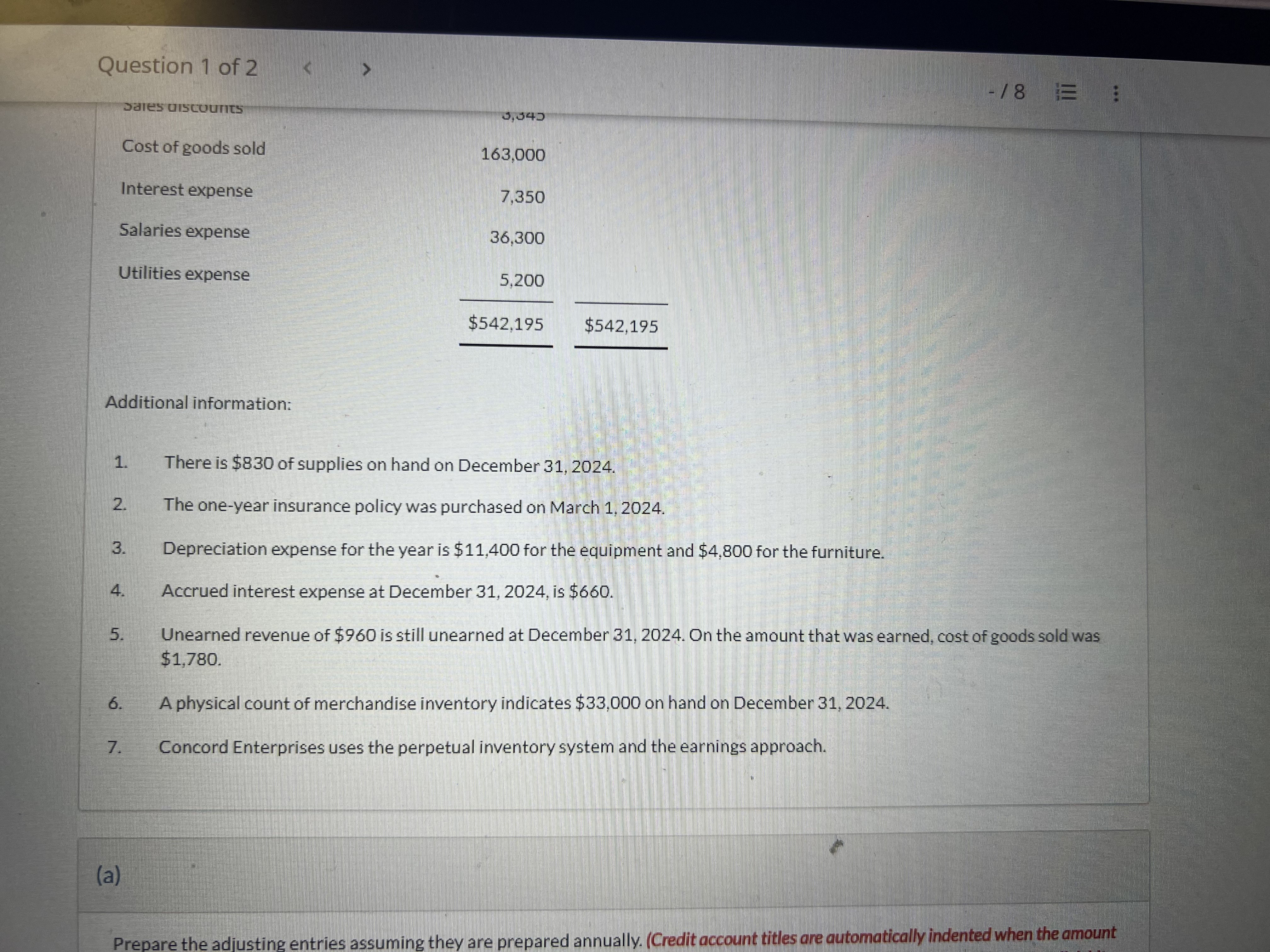 Please identify the account titles and the