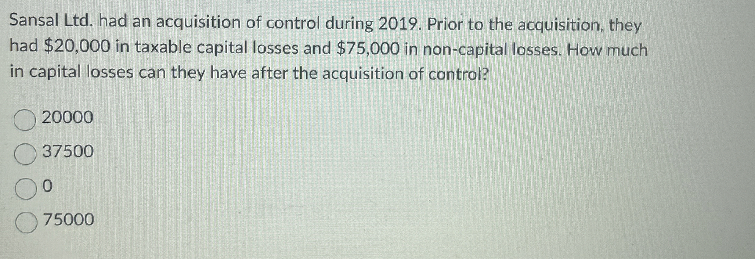 Sansal Ltd . had an acquisition of control during