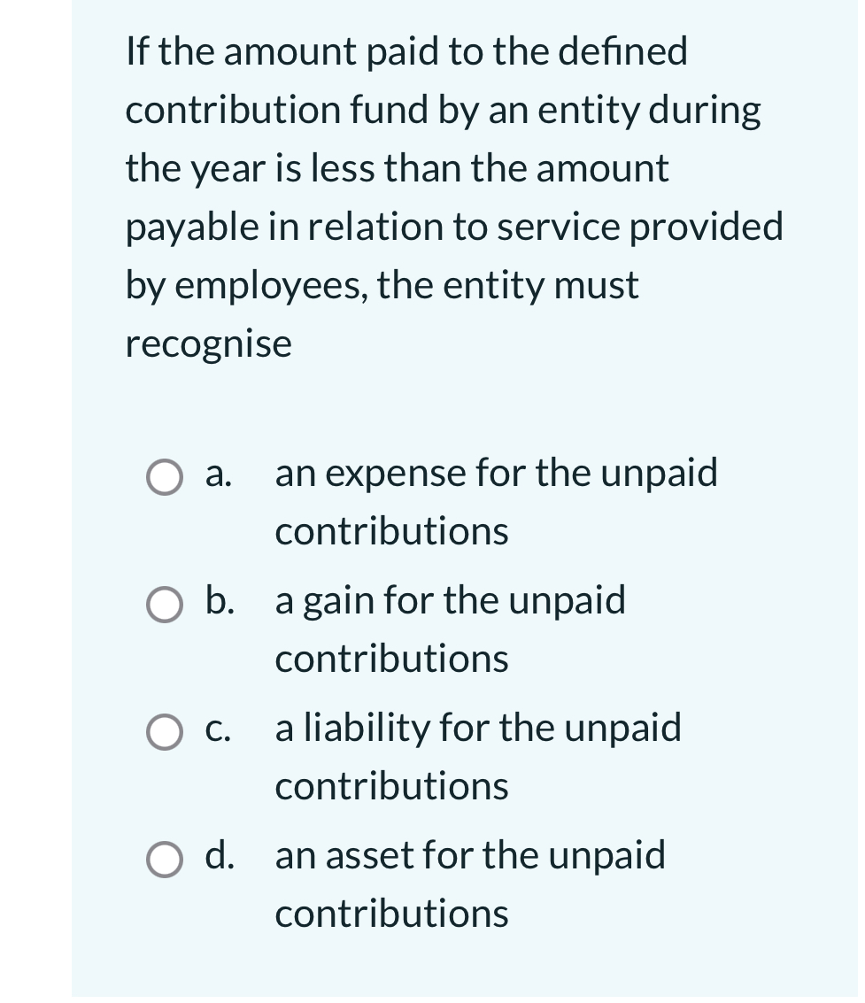 If the amount paid to the defined contribution