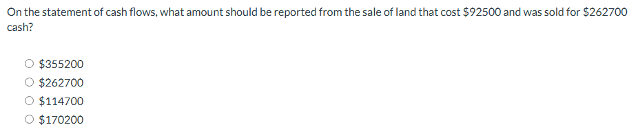 O n the statement o f cash flows, what amount