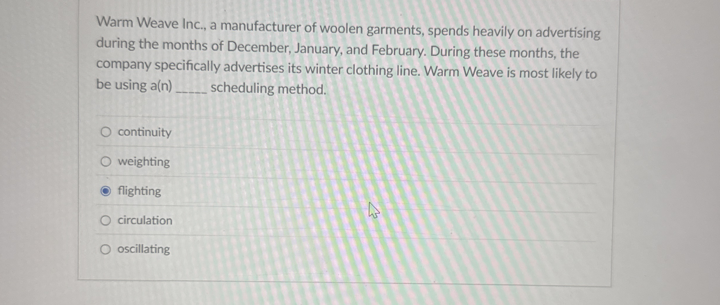 Warm Weave Inc., a manufacturer of woolen