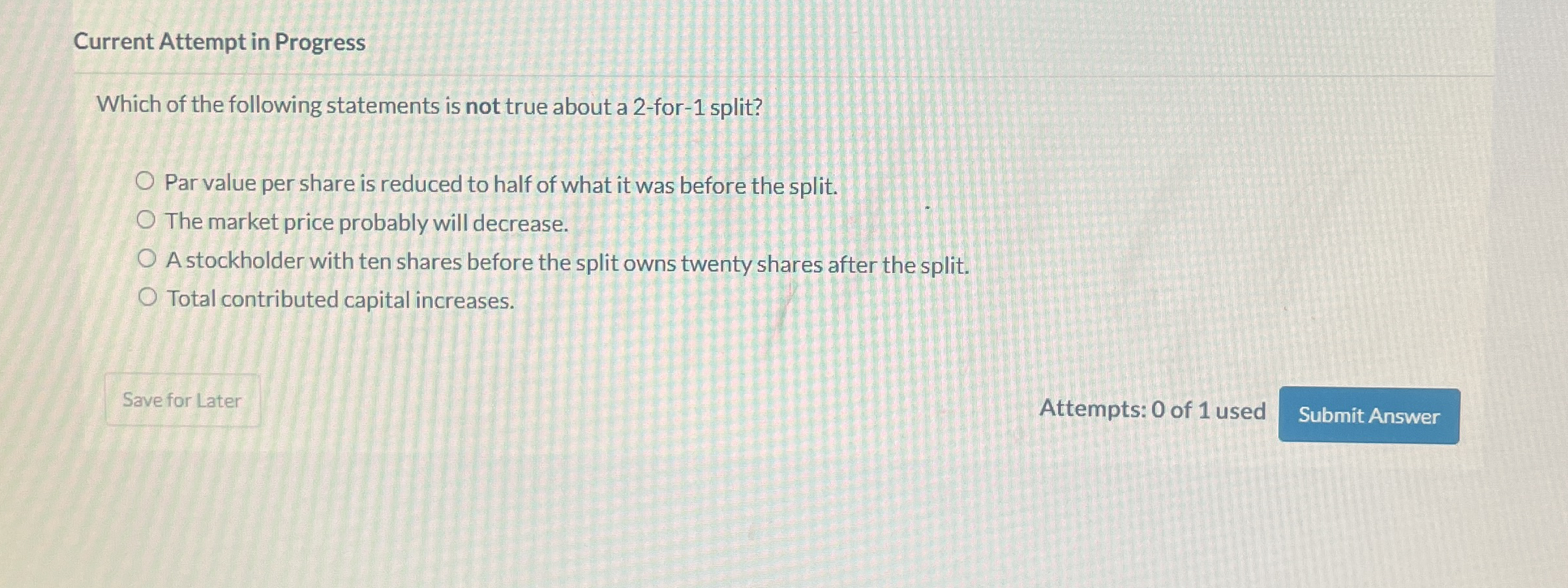 Current Attempt in Progress Which of the