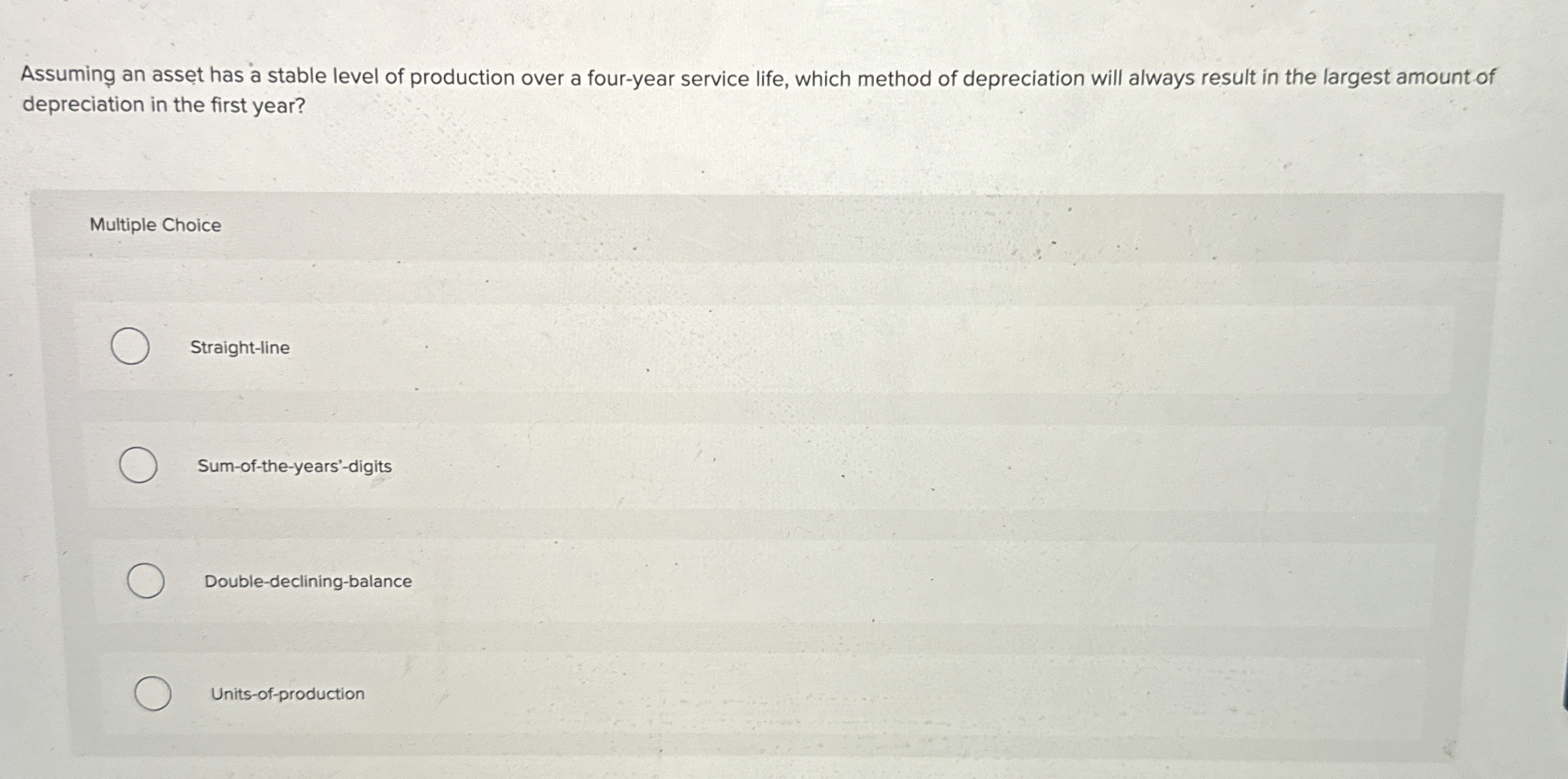 Assuming an asset has a stable level of