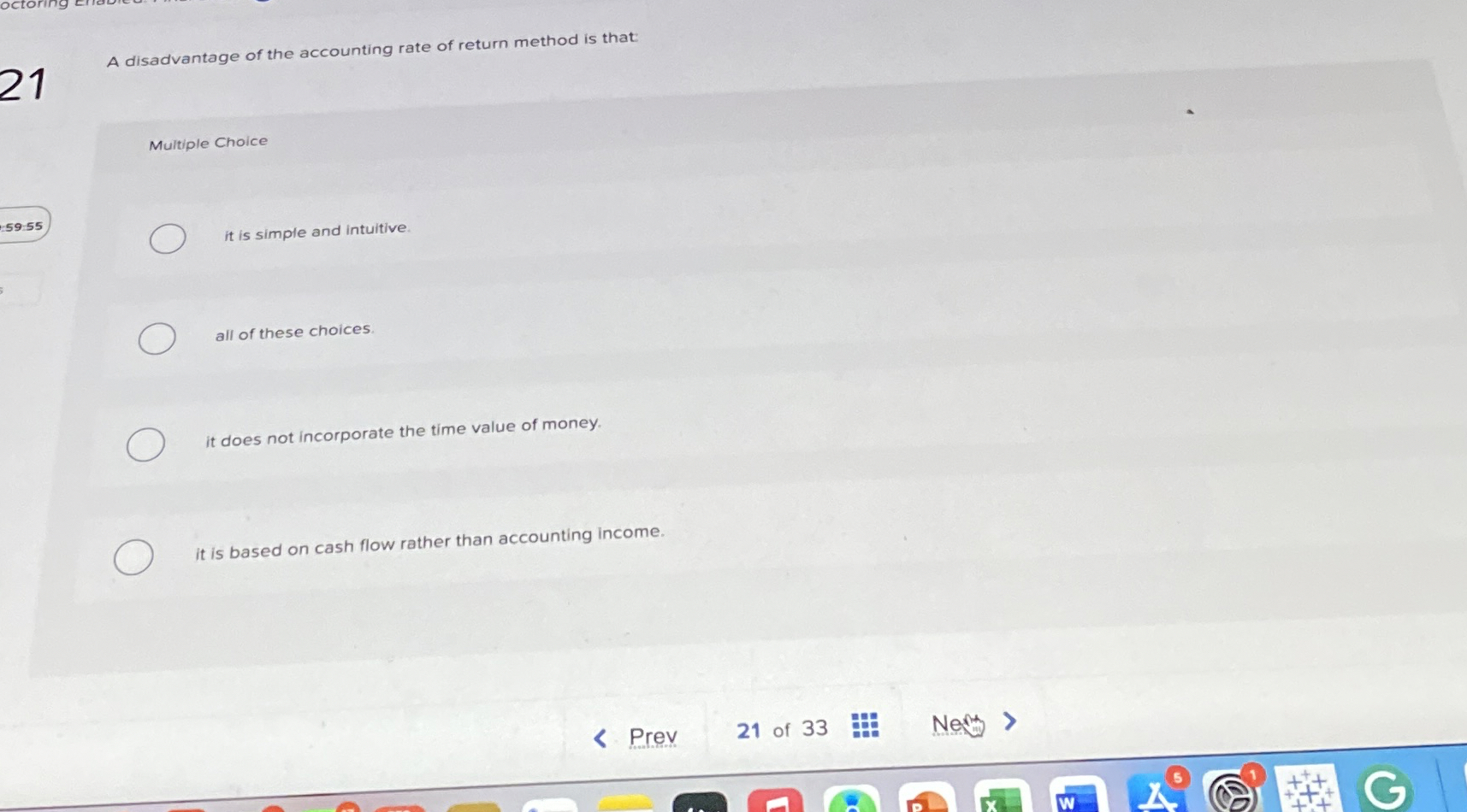 2 1 A disadvantage of the accounting rate of