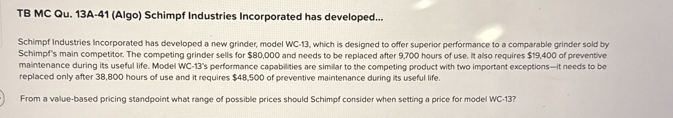 TB MC Qu . 1 3 A - 4 1 ( Algo ) Schimpf