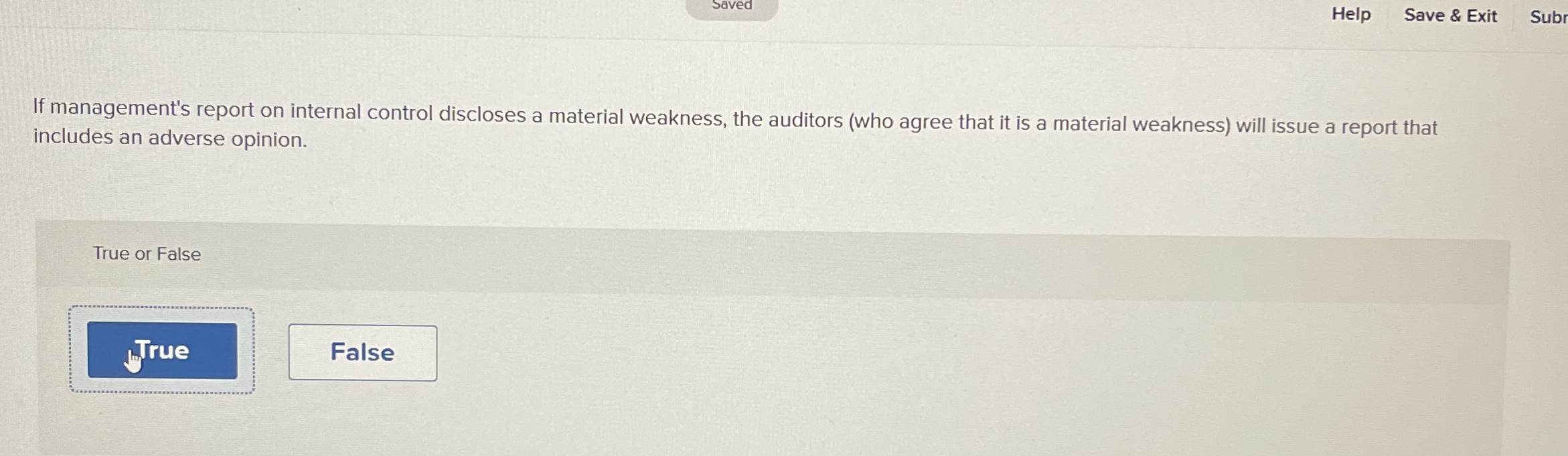Help Save & Exit Subr If management's report on