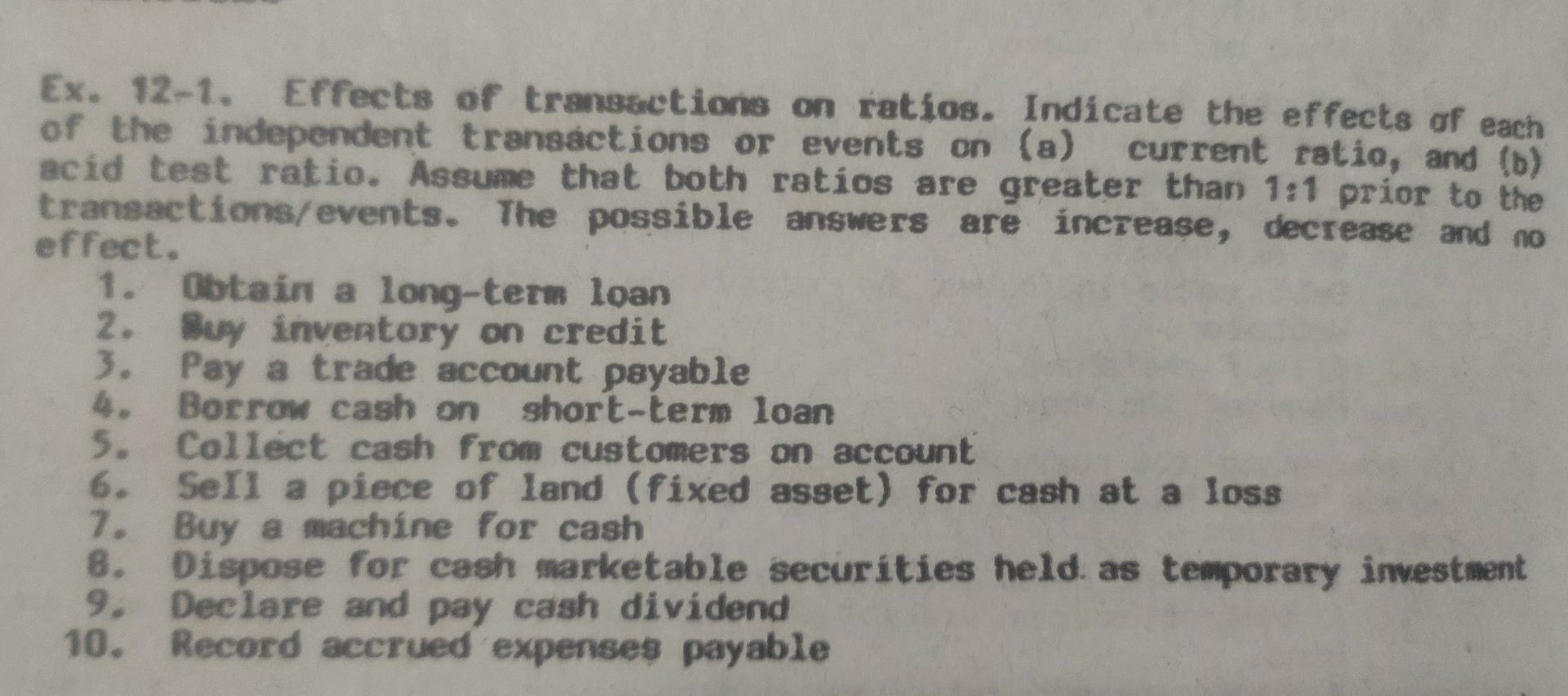 Please explain everything in detail Ex. 12-1.