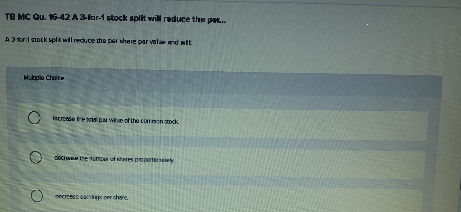 TB MC Qu . 1 6 - 4 2 A 3 - for - 1 stock split