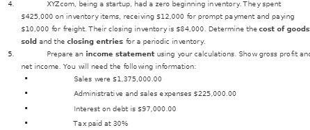 4 XYZcom, being a startup, had a zero beginning