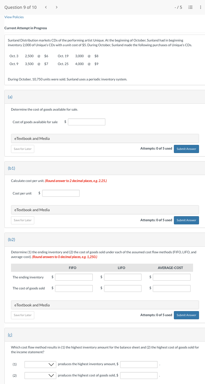 Question 1 of'IO > / 2 E View Policies Current