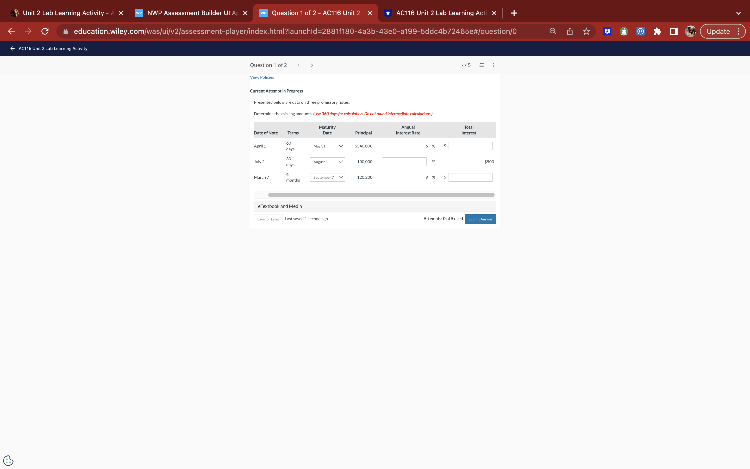Unit 2 Lab Learning Activity - A X WP NWP