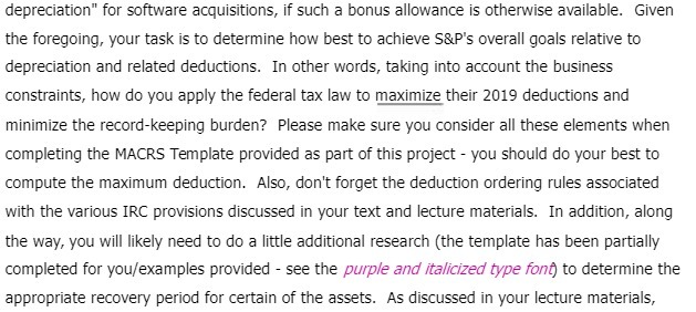 depreciation" for software acquisitions, if such