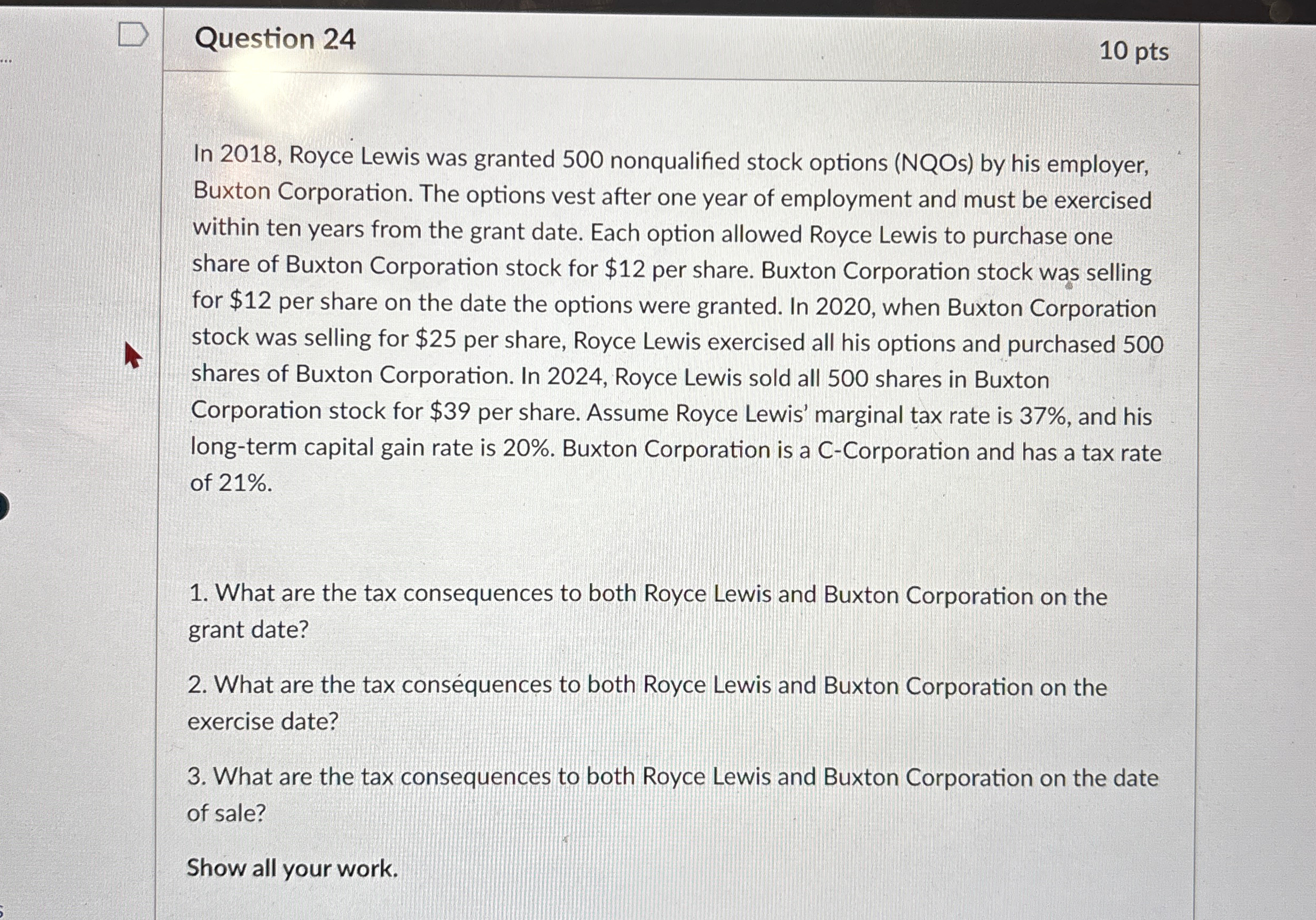 Question 2 4 1 0 pts In 2 0 1 8 , Royce Lewis was
