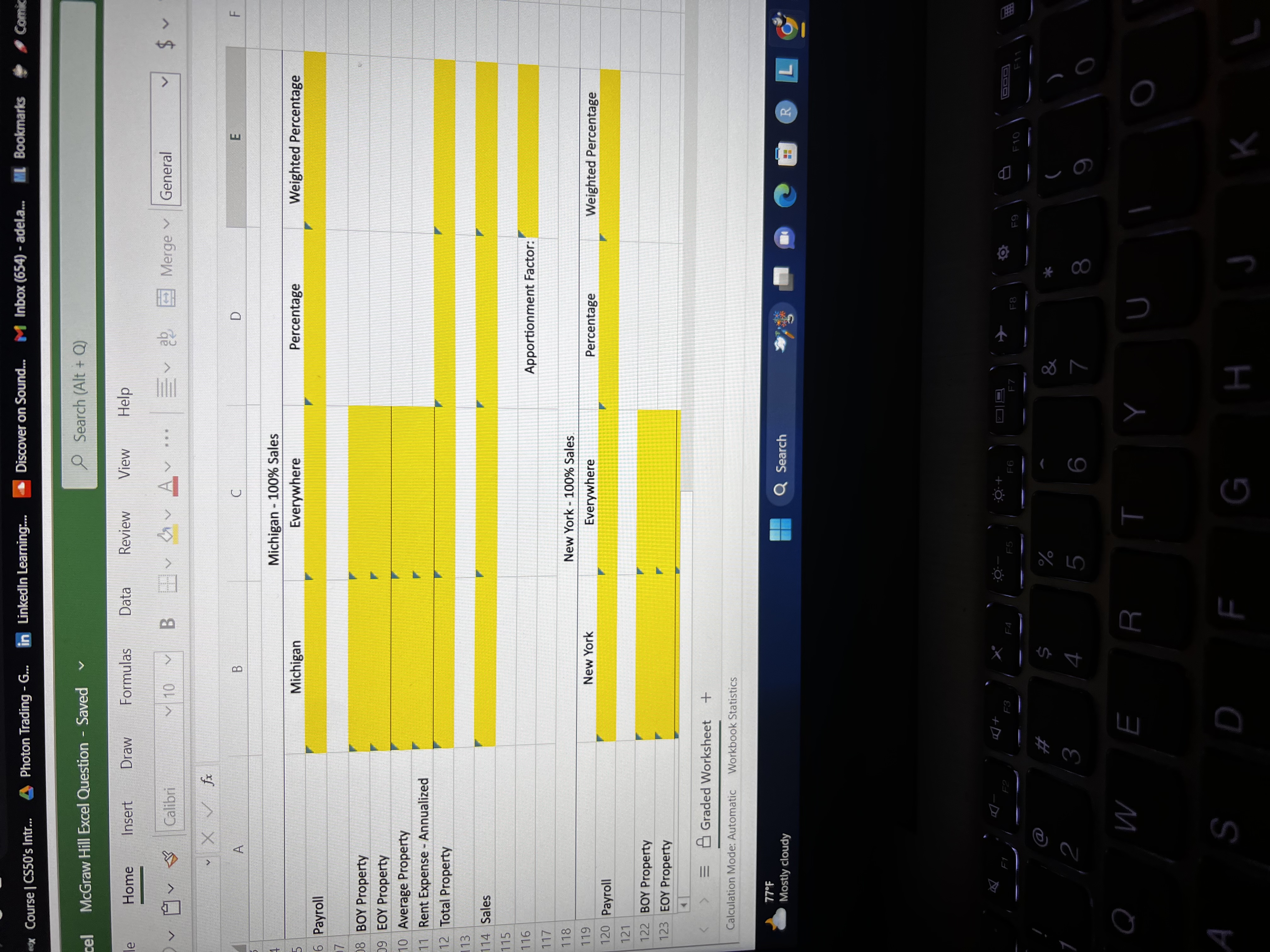 I need the formulas how to get the answers and