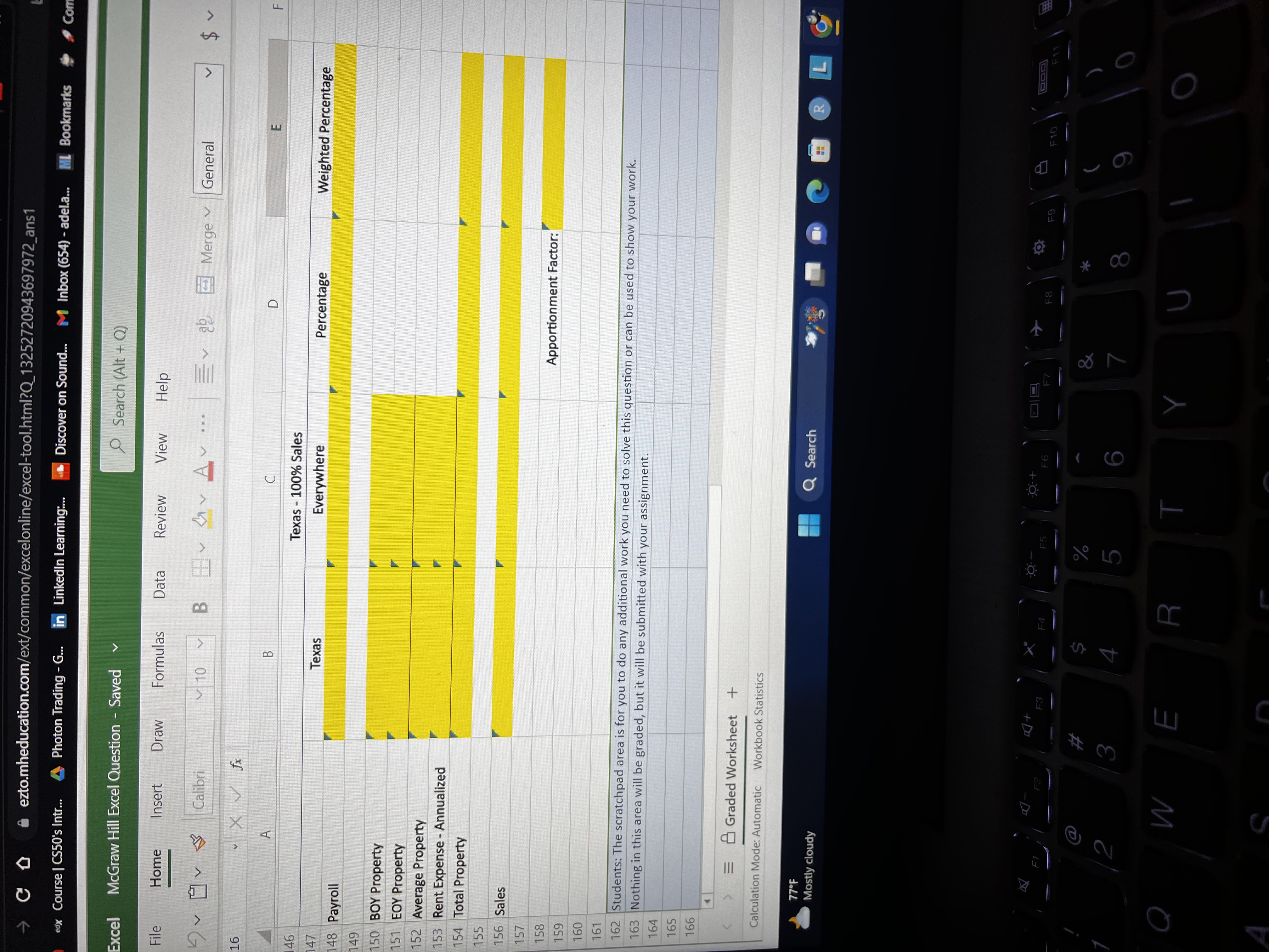 I need the formulas how to get the answers and