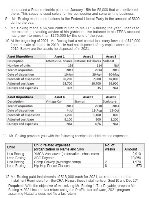purchased a Roland electric piano on January 15th