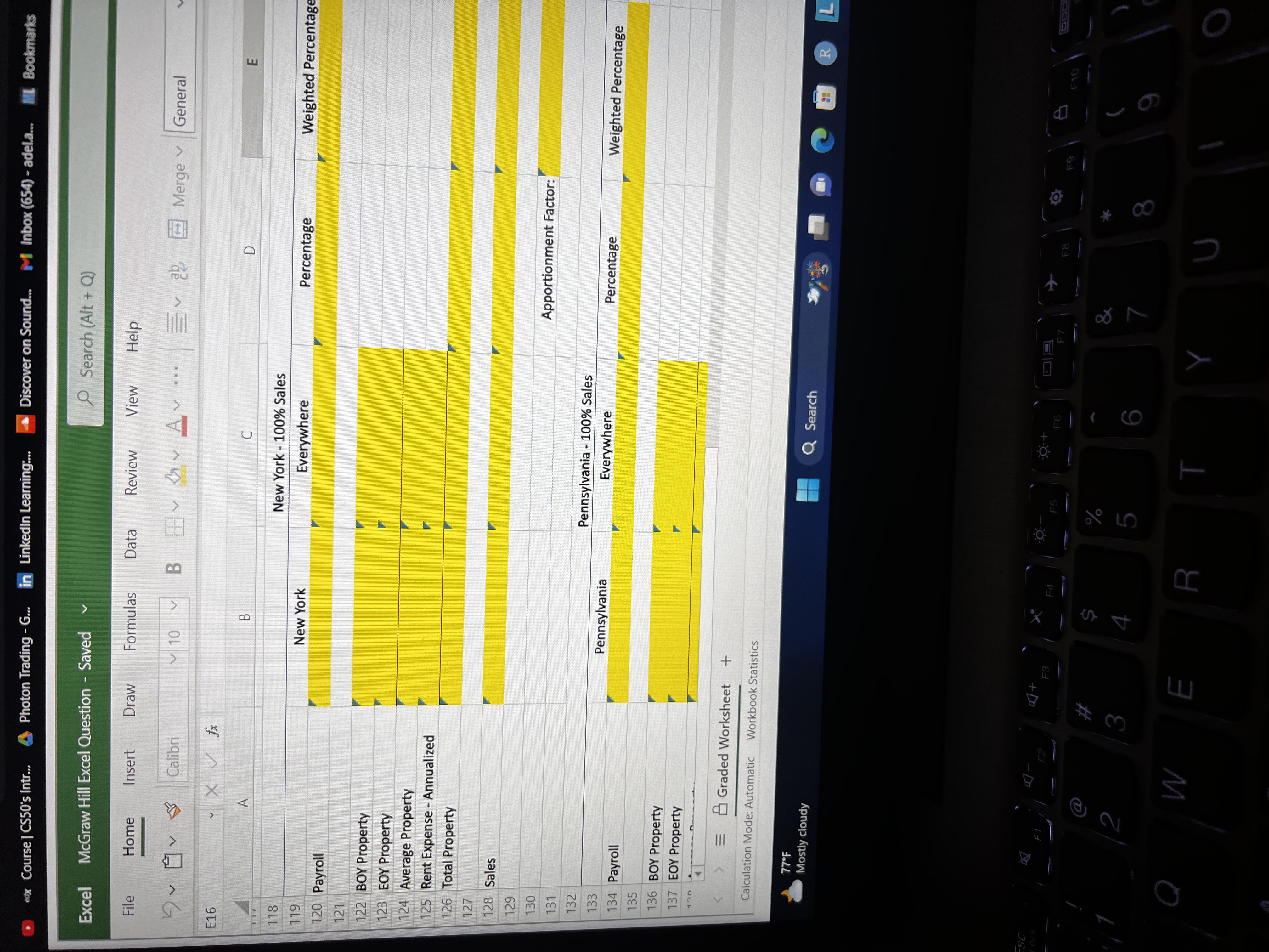 I need the formulas how to get the answers and