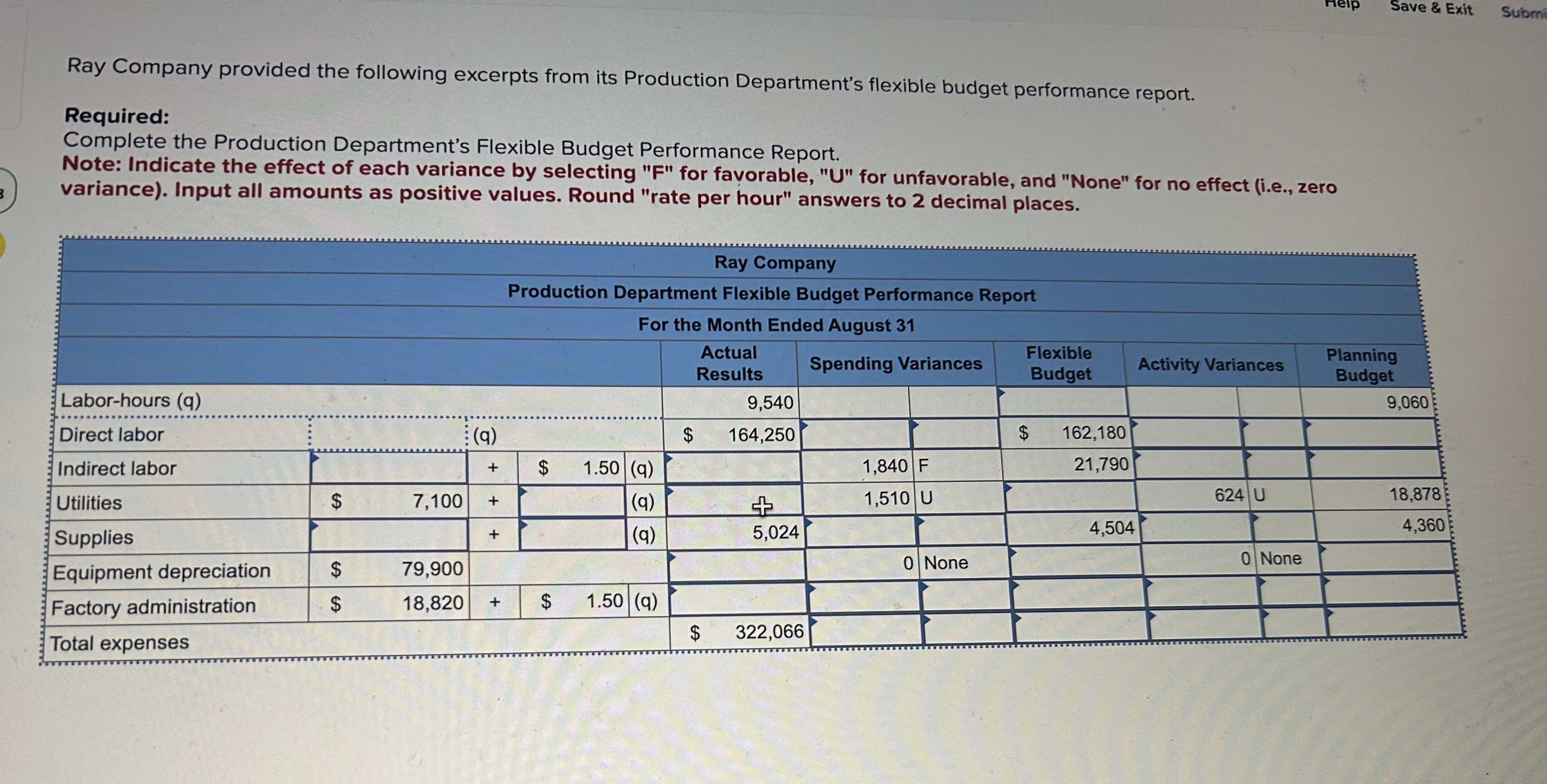 Ray Company provided the following excerpts from