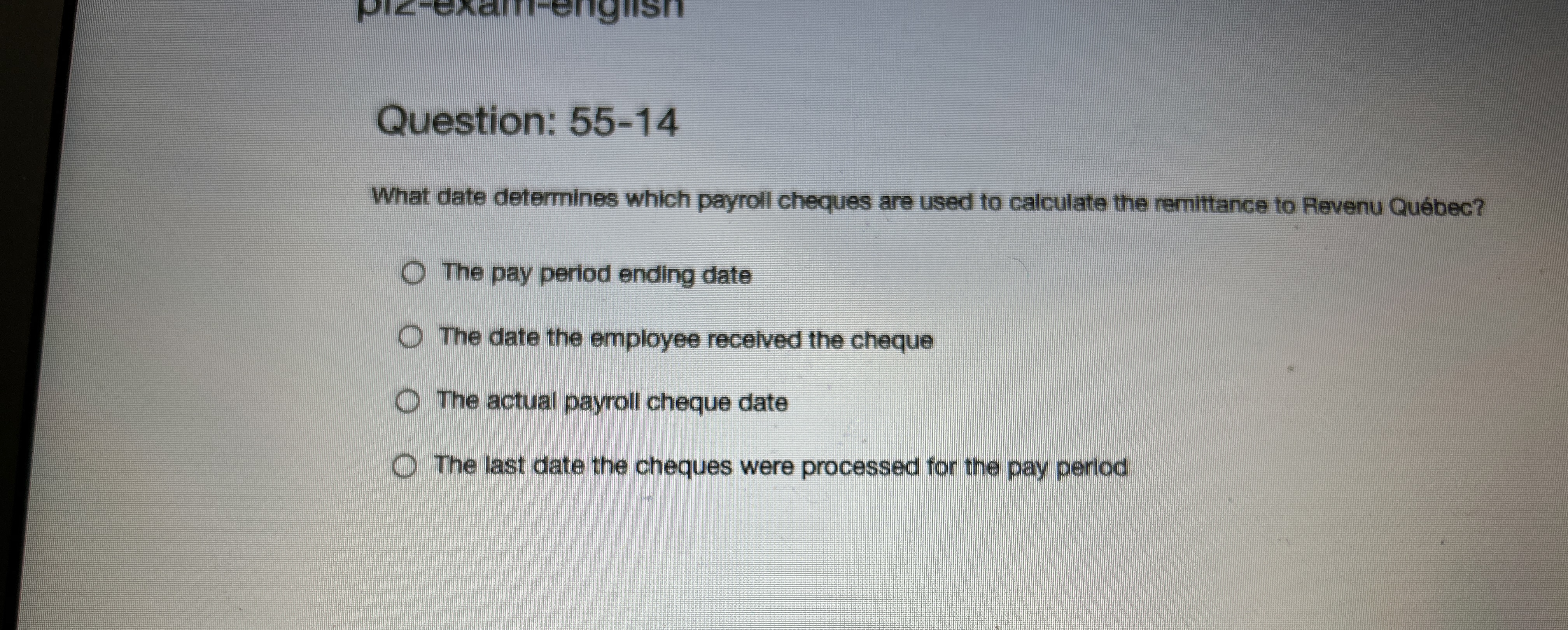 Question: 5 5 - 1 4 What date determines which