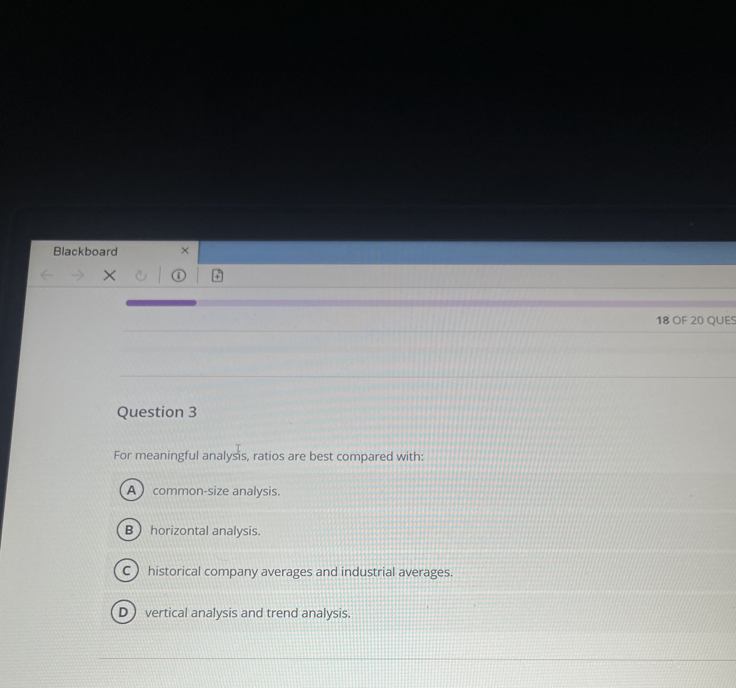 Blackboard 1 8 OF 2 0 QUES Question 3 For