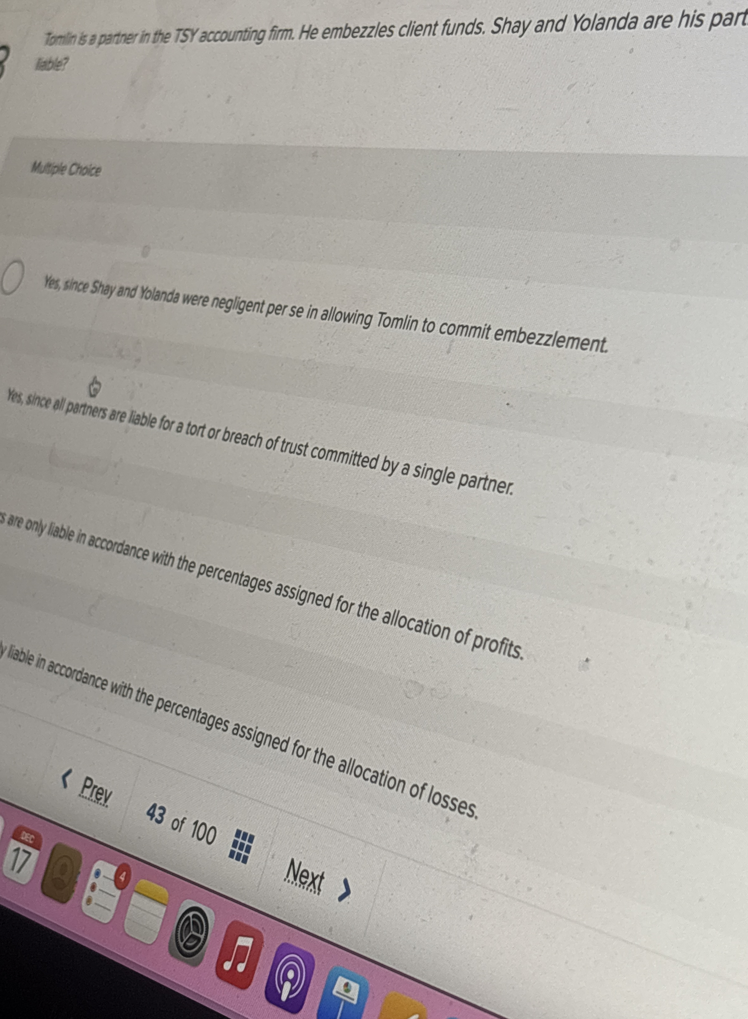 Tonilis spather in the TSY accounting firm. He