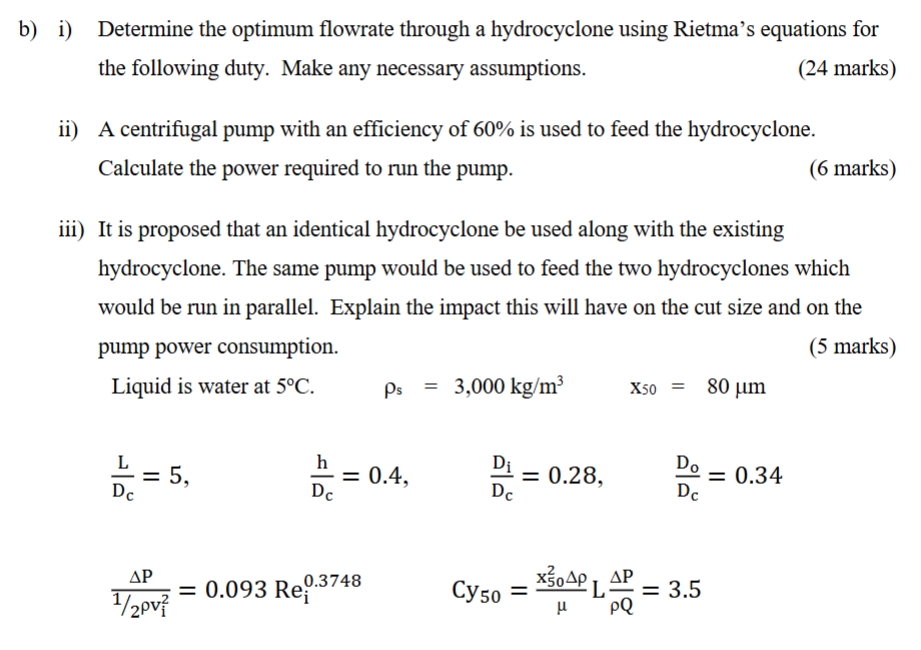 Determine the optimum flowrate through a