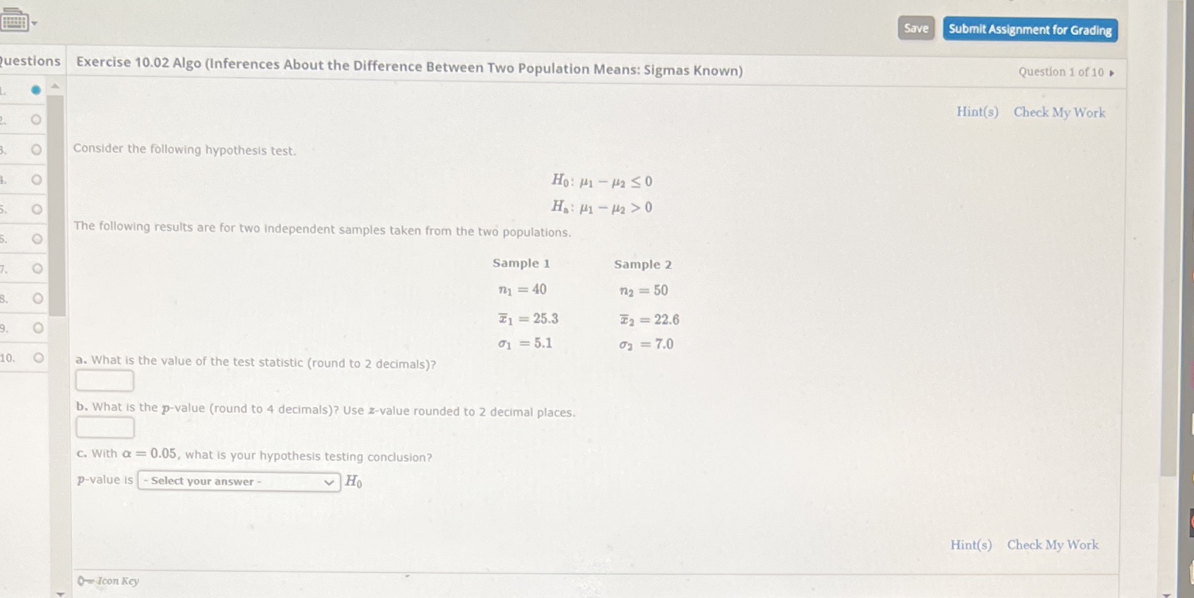 Save Submit Assignment for Grading Questions