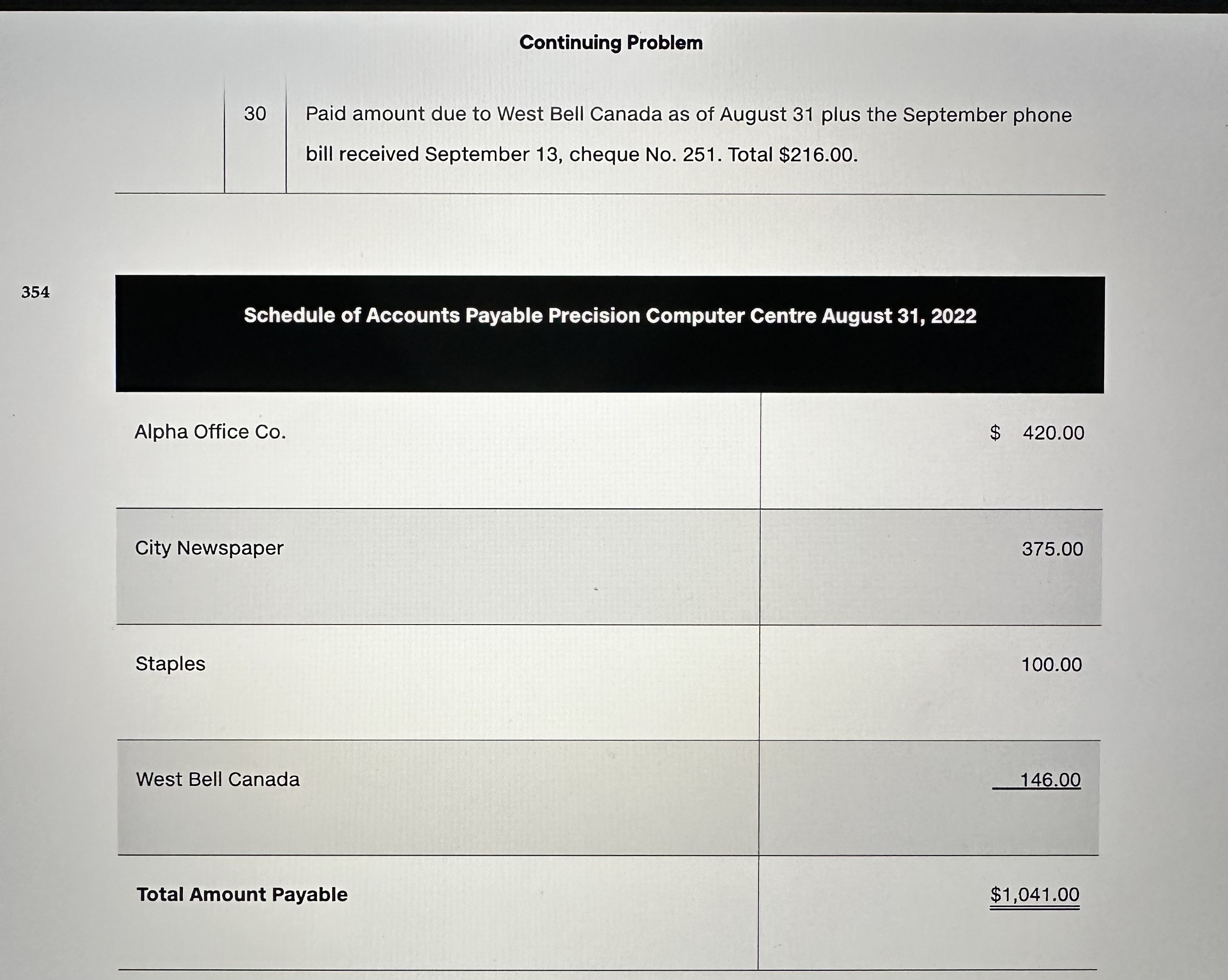 Continuing Problem 353 Continuing Problem This