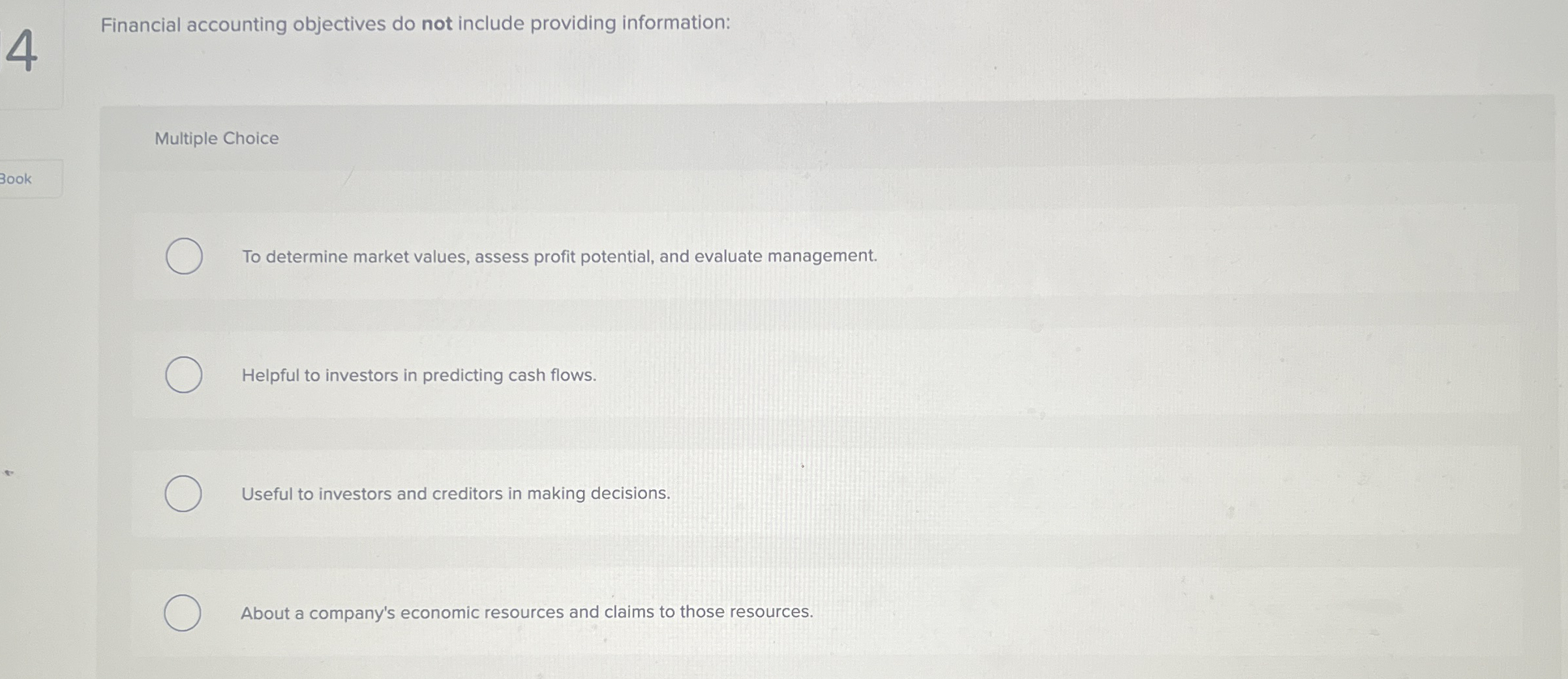 4 Financial accounting objectives do not include