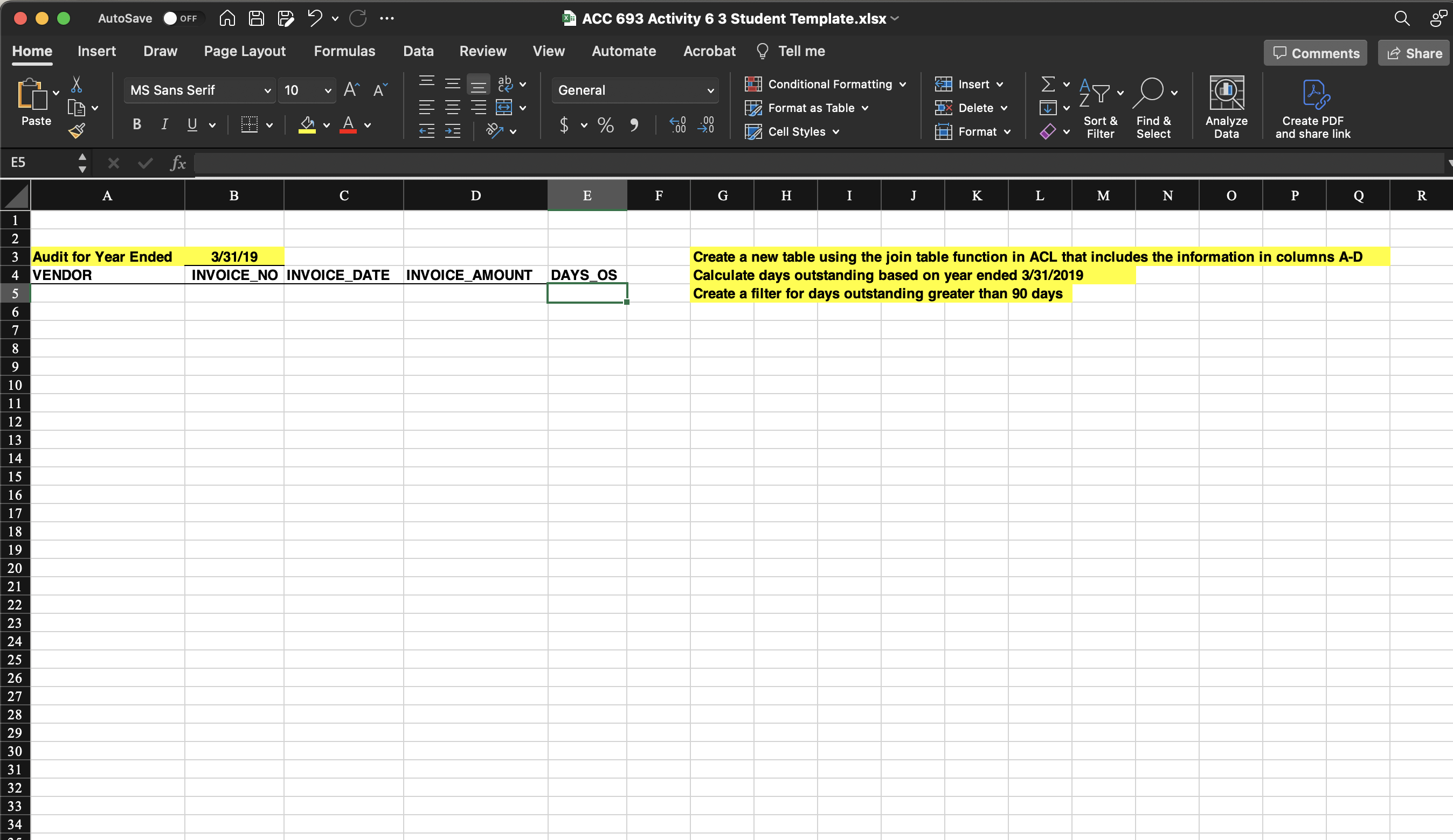 AutoSave OFF A A E ? C ... ACC 693 Activity 6 3