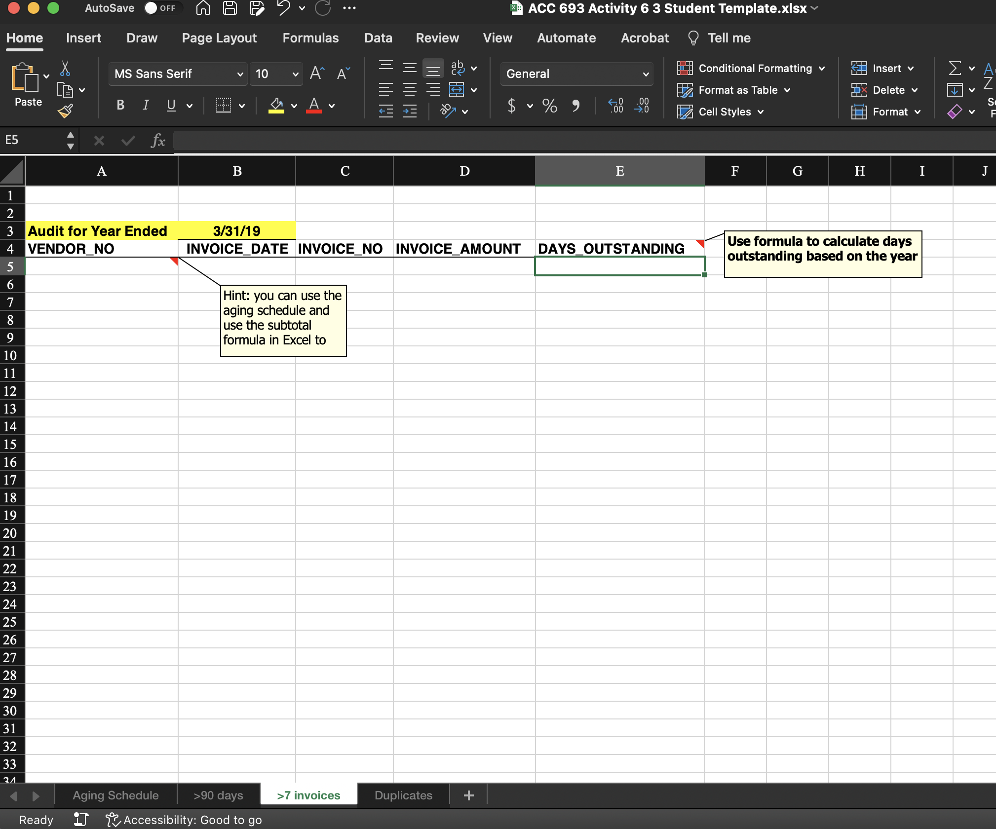 AutoSave OFF A A E ? C ... ACC 693 Activity 6 3
