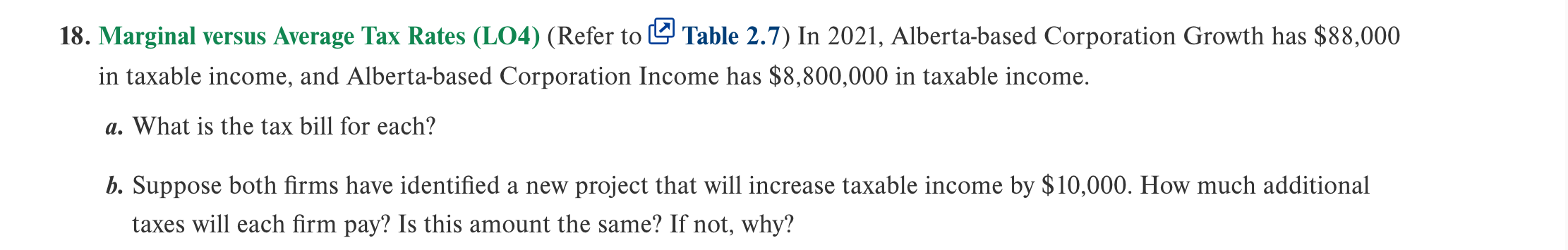 Need answer for this question TABLE 2.7