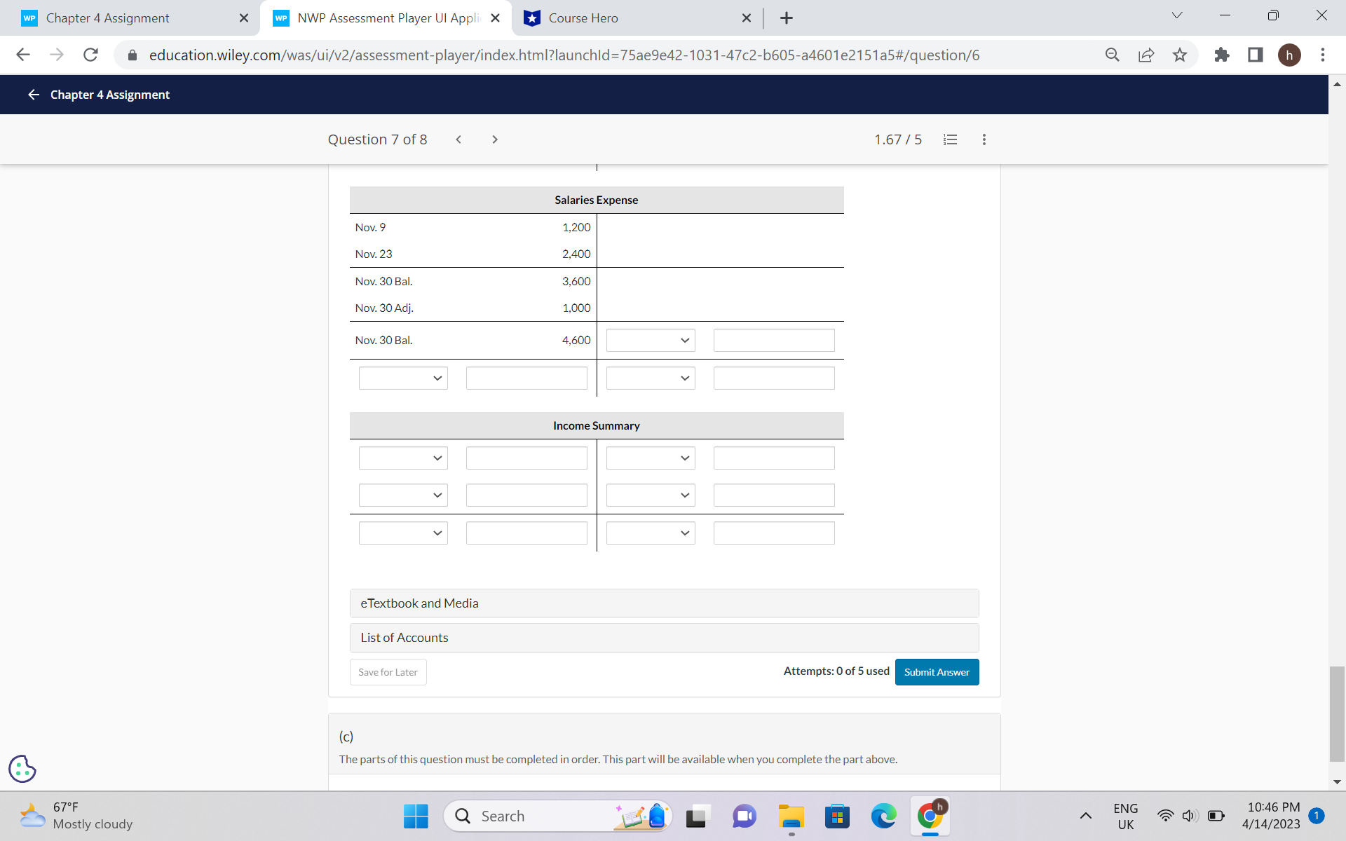 needed help with a accounting question please