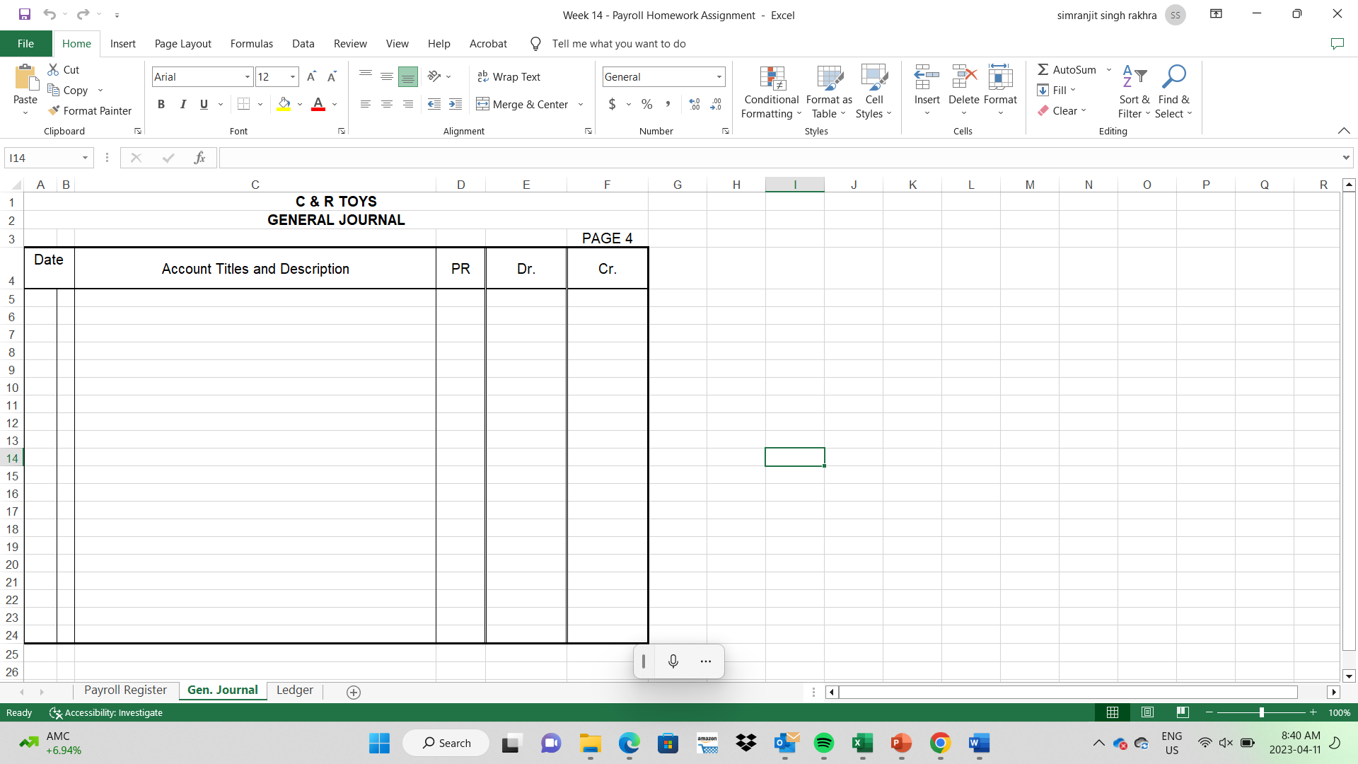 Week 14 - Payroll Homework Assignment - Excel