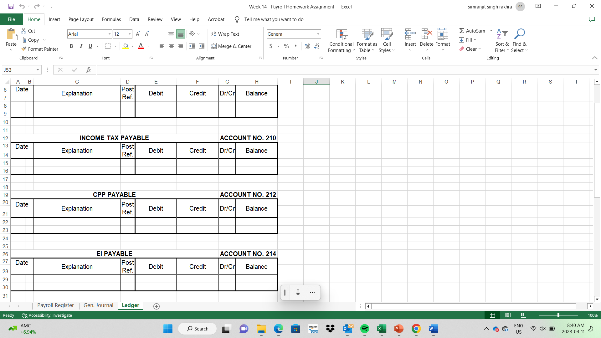 Week 14 - Payroll Homework Assignment - Excel