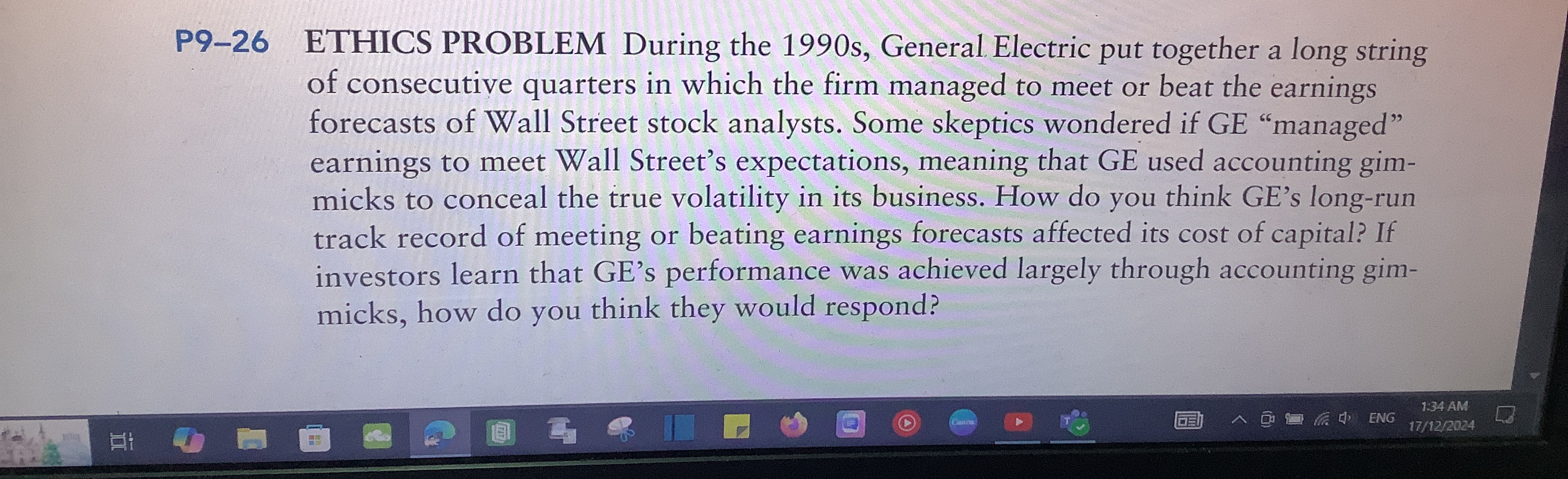 P 9 - 2 6 ETHICS PROBLEM During the 1 9 9 0 s ,