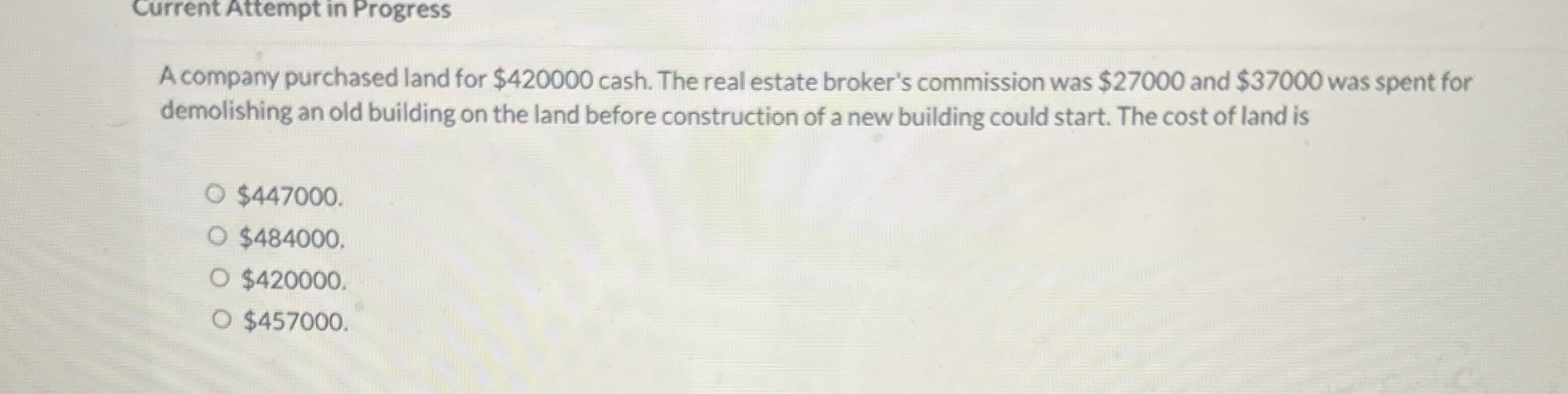 Current Attempt in Progress A company purchased