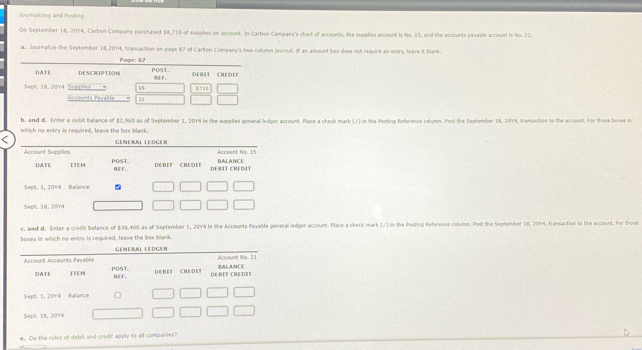 Journalizing and Posting On September 18, 2014,