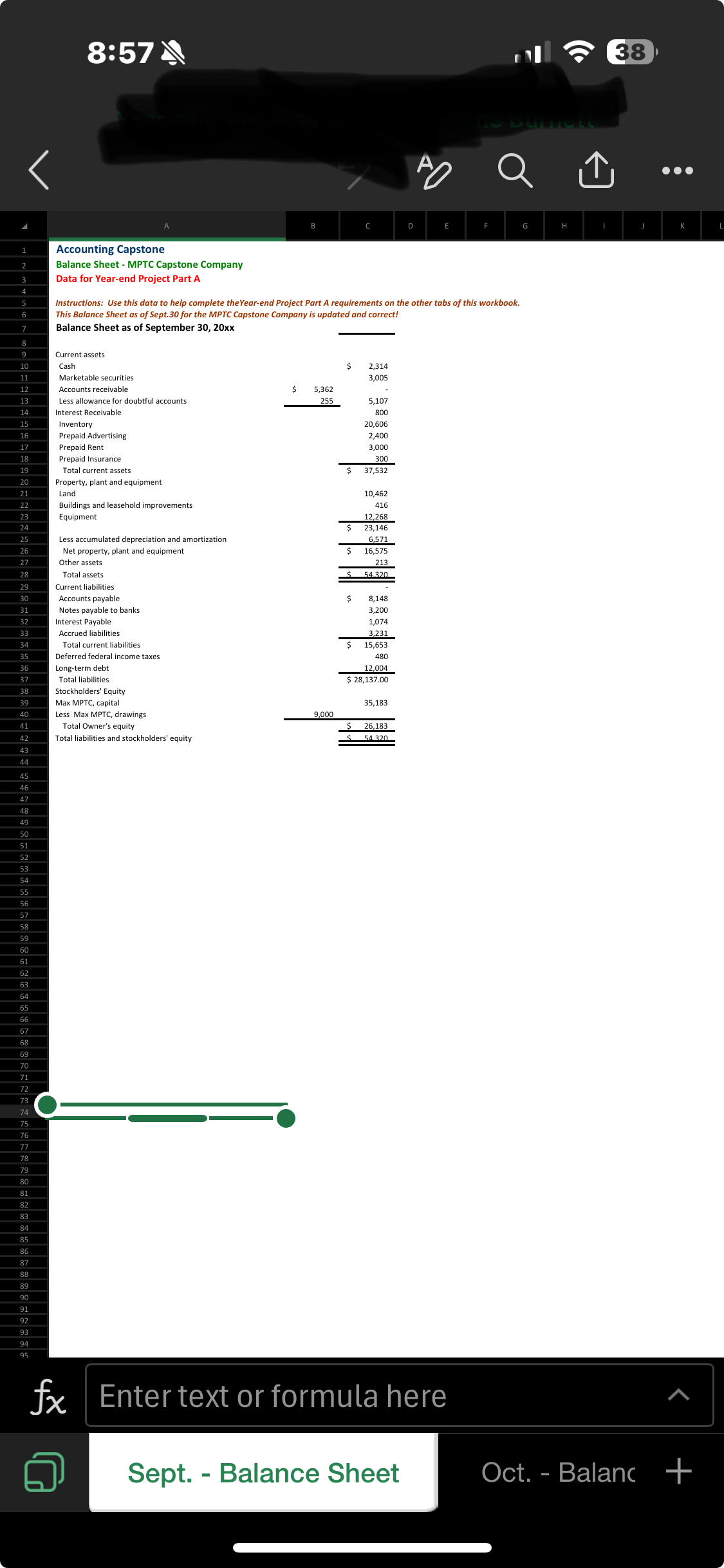 Accounting Capstone Balance Sheet - MPTC Capstone