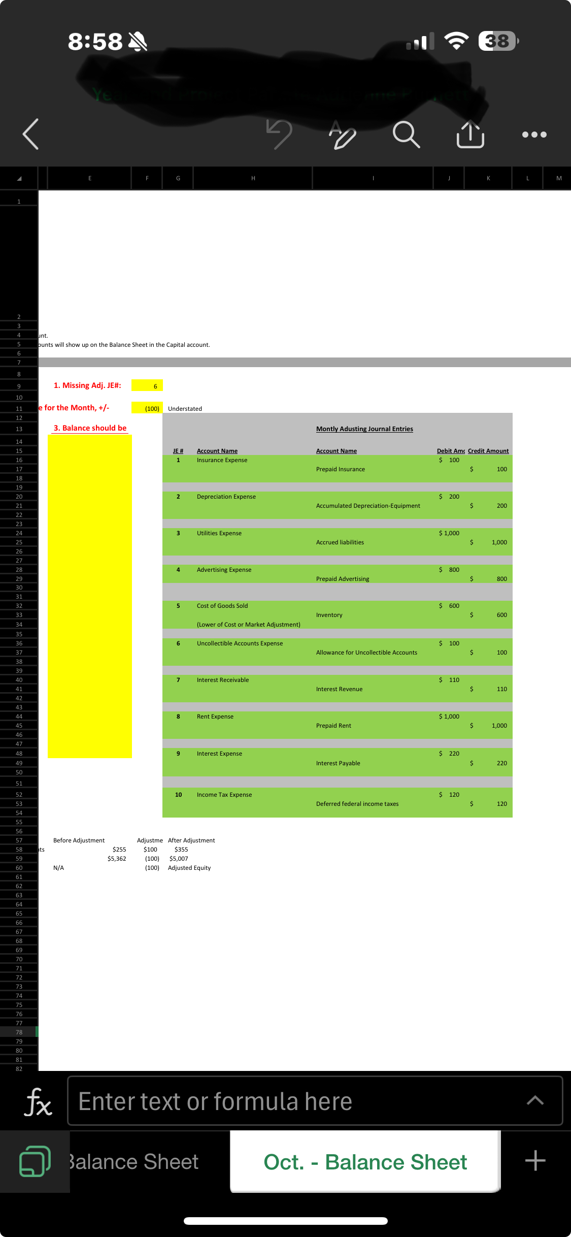 Accounting Capstone Balance Sheet - MPTC Capstone