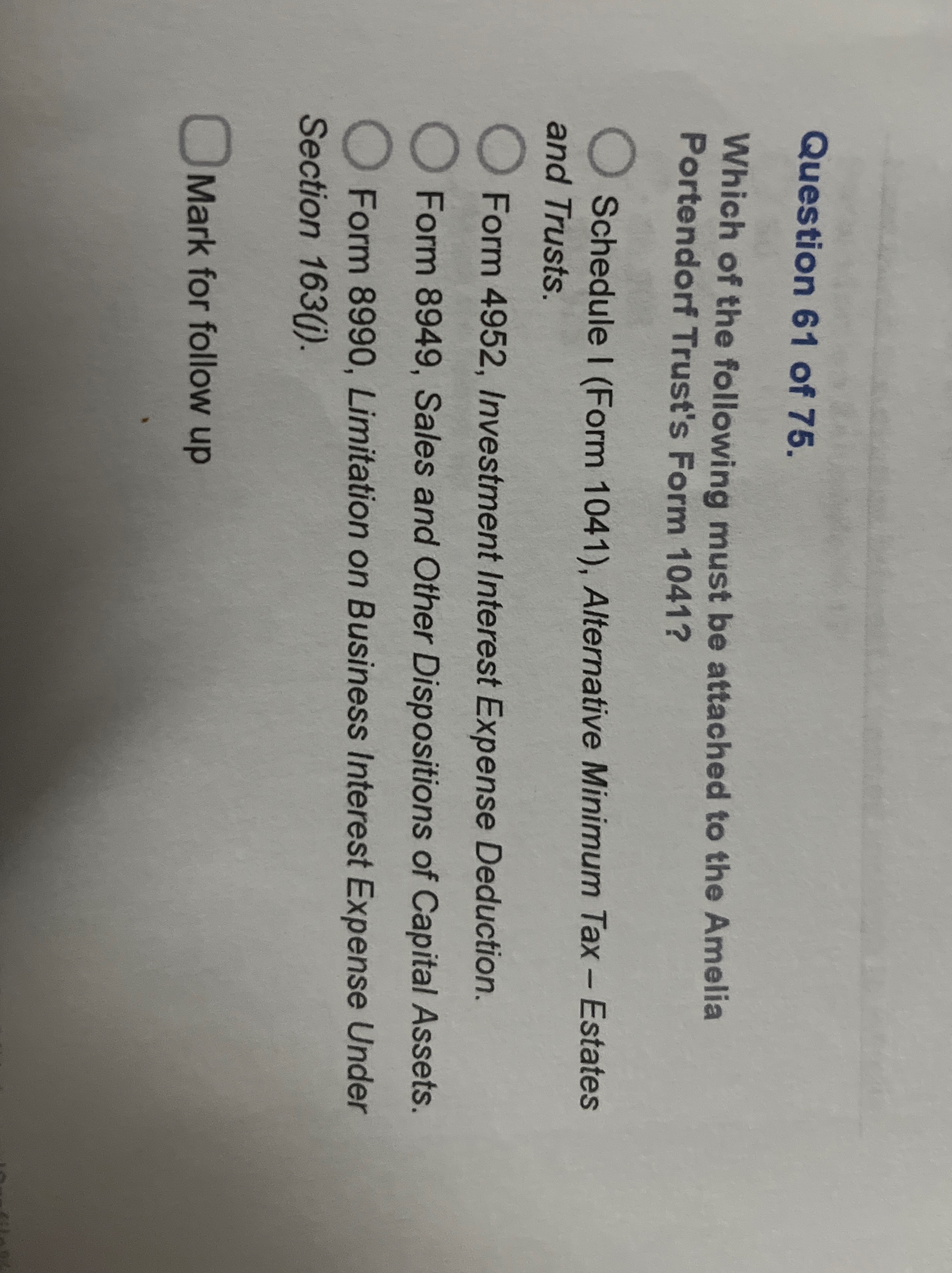 Question 6 1 of 7 5 . Which of the following must