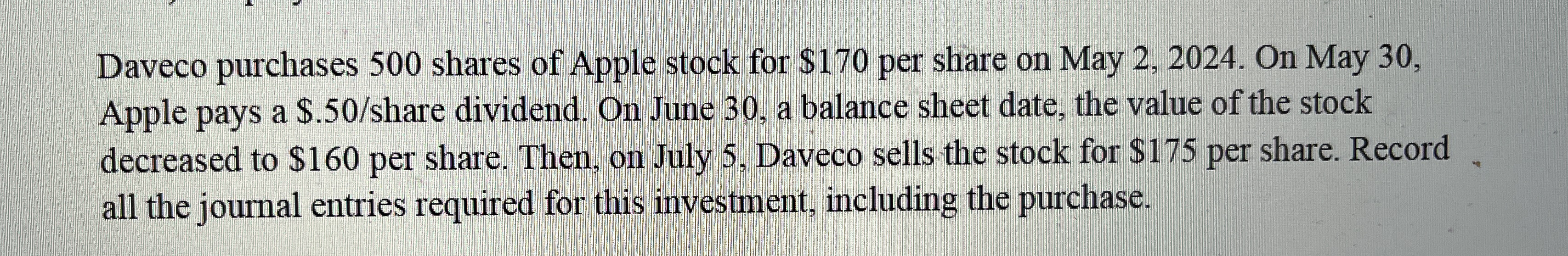 Daveco purchases 5 0 0 shares of Apple stock for