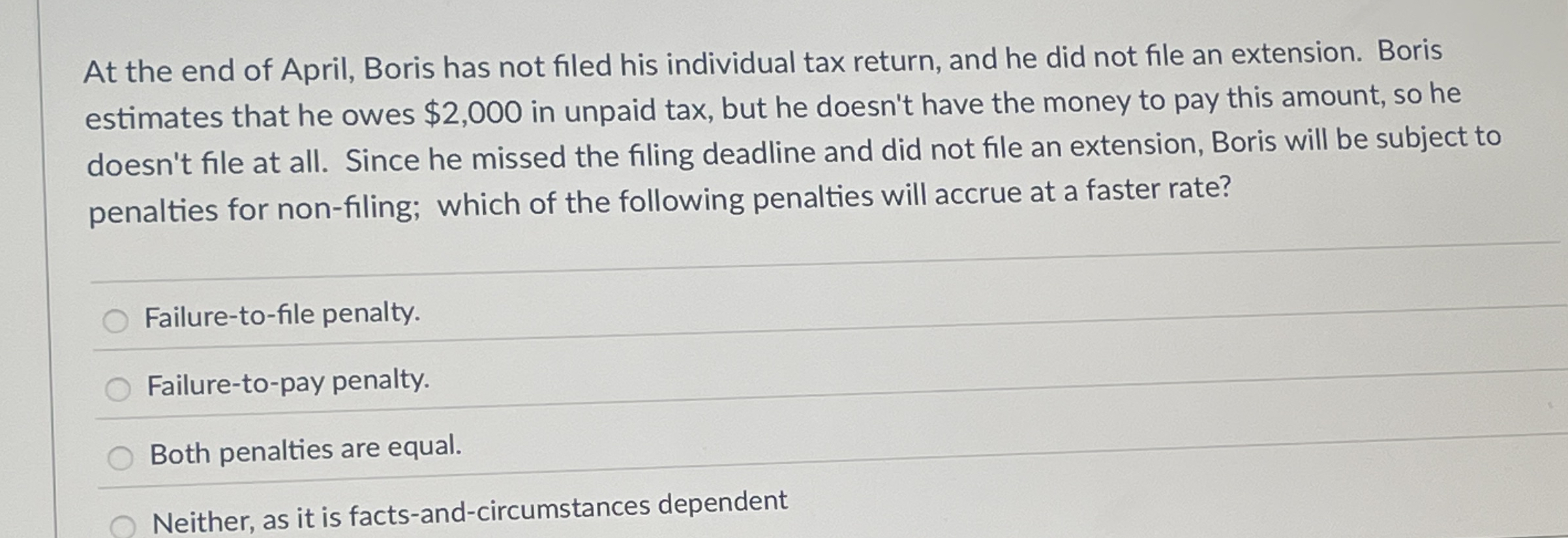 At the end of April, Boris has not filed his