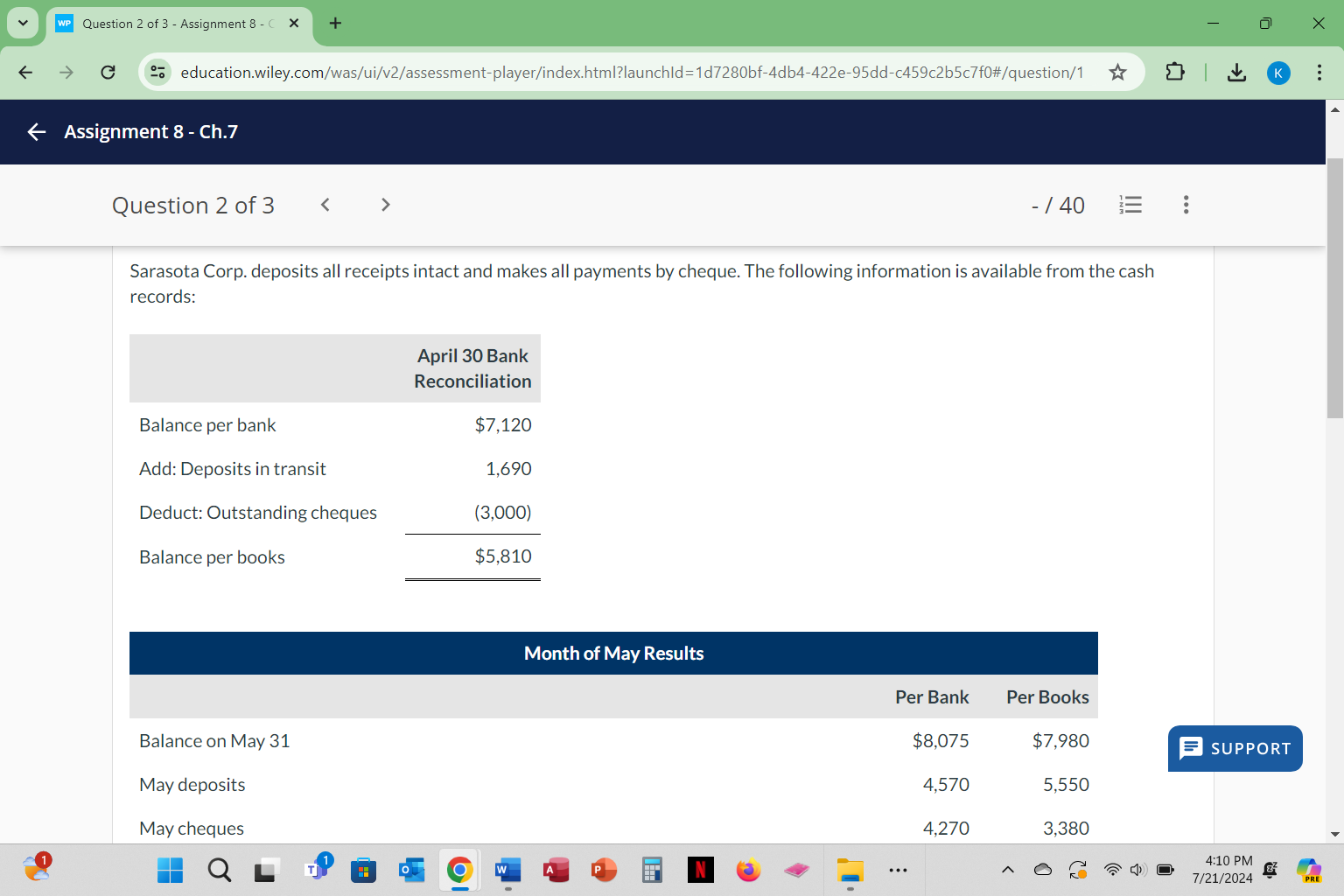 WP Question 2 of 3 - Assignment 8 - C X + X C