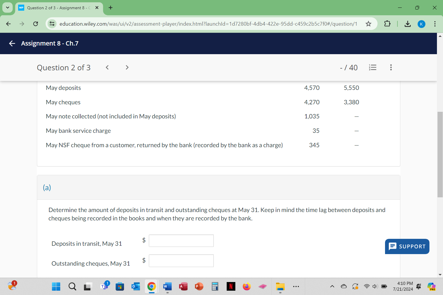 WP Question 2 of 3 - Assignment 8 - C X + X C