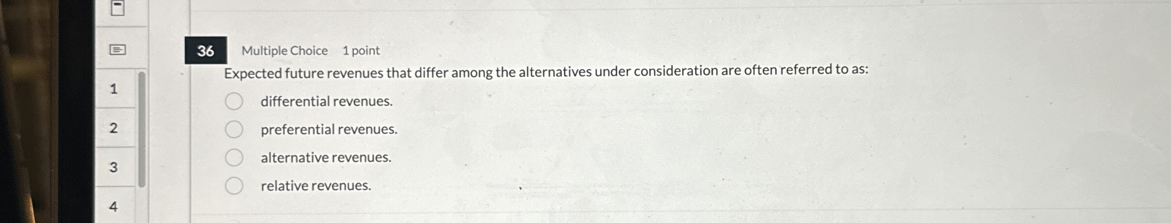 3 6 Multiple Choice 1 point Expected future