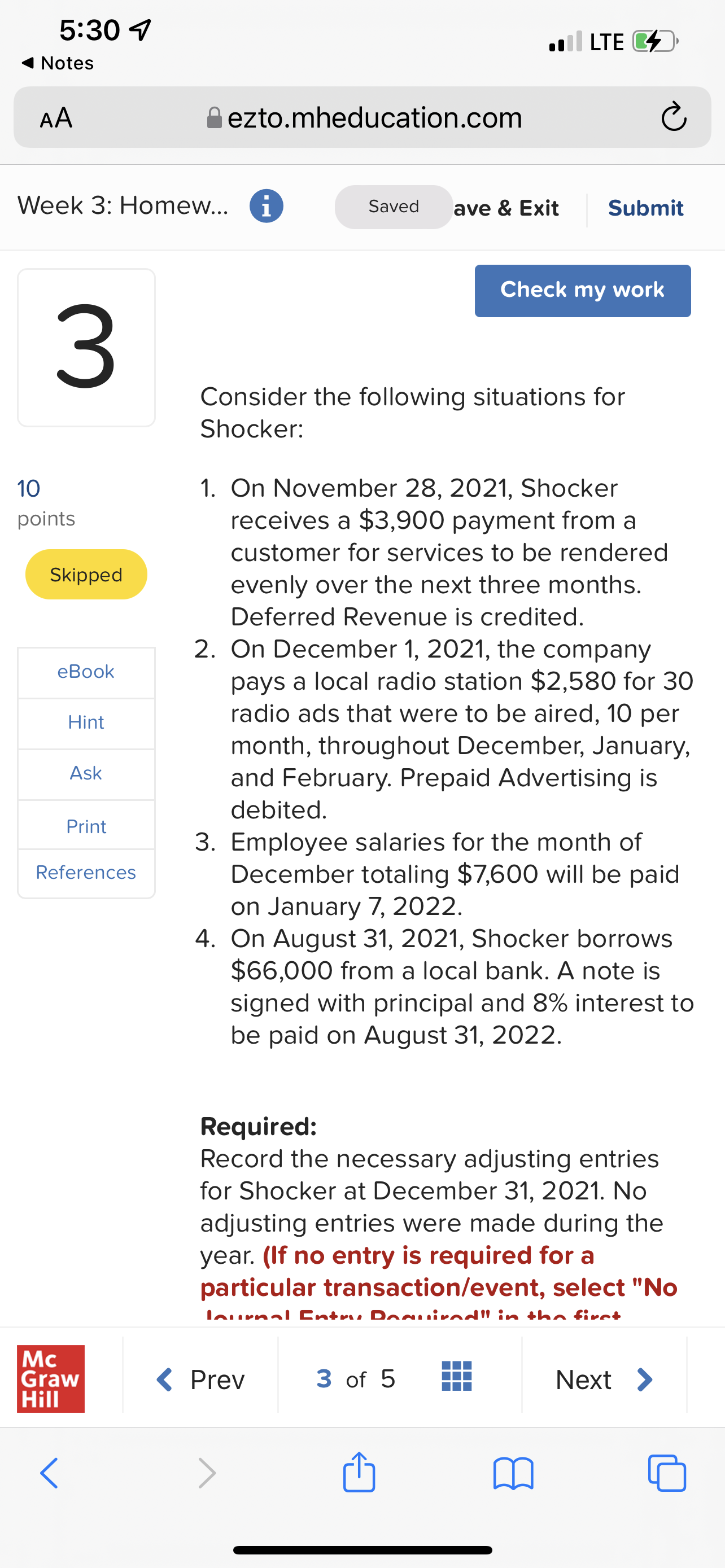 5:30 9 . LTE Notes AA ezto.mheducation.com C Week