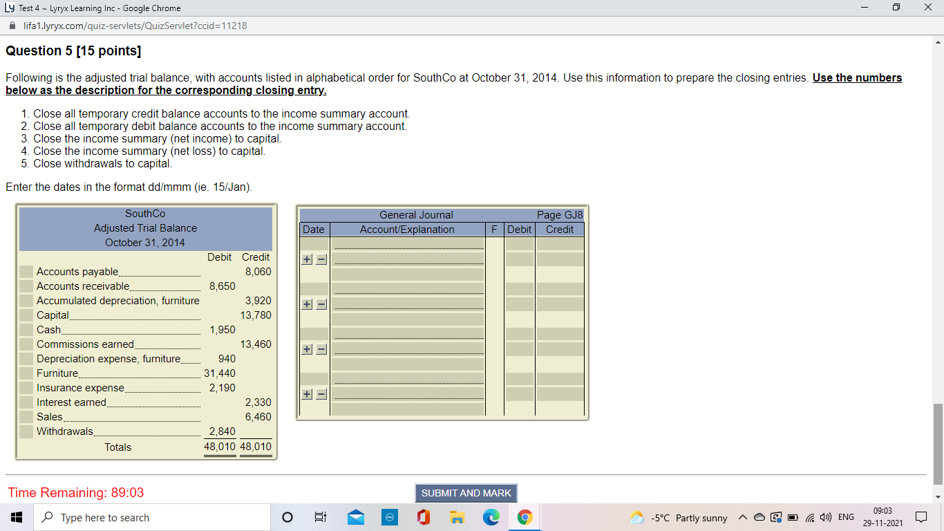 Ly Test 4 ~ Lyryx Learning Inc - Google Chrome X