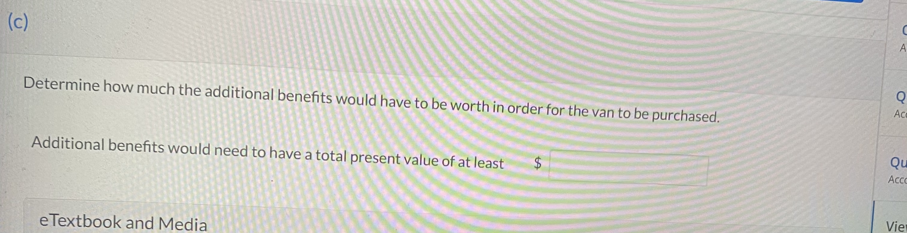(c) Q Ac Determine how much the additional