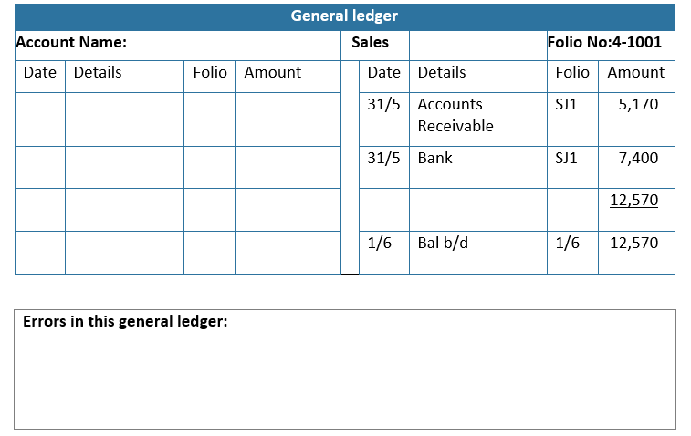 Would you be able to fill in the sales general